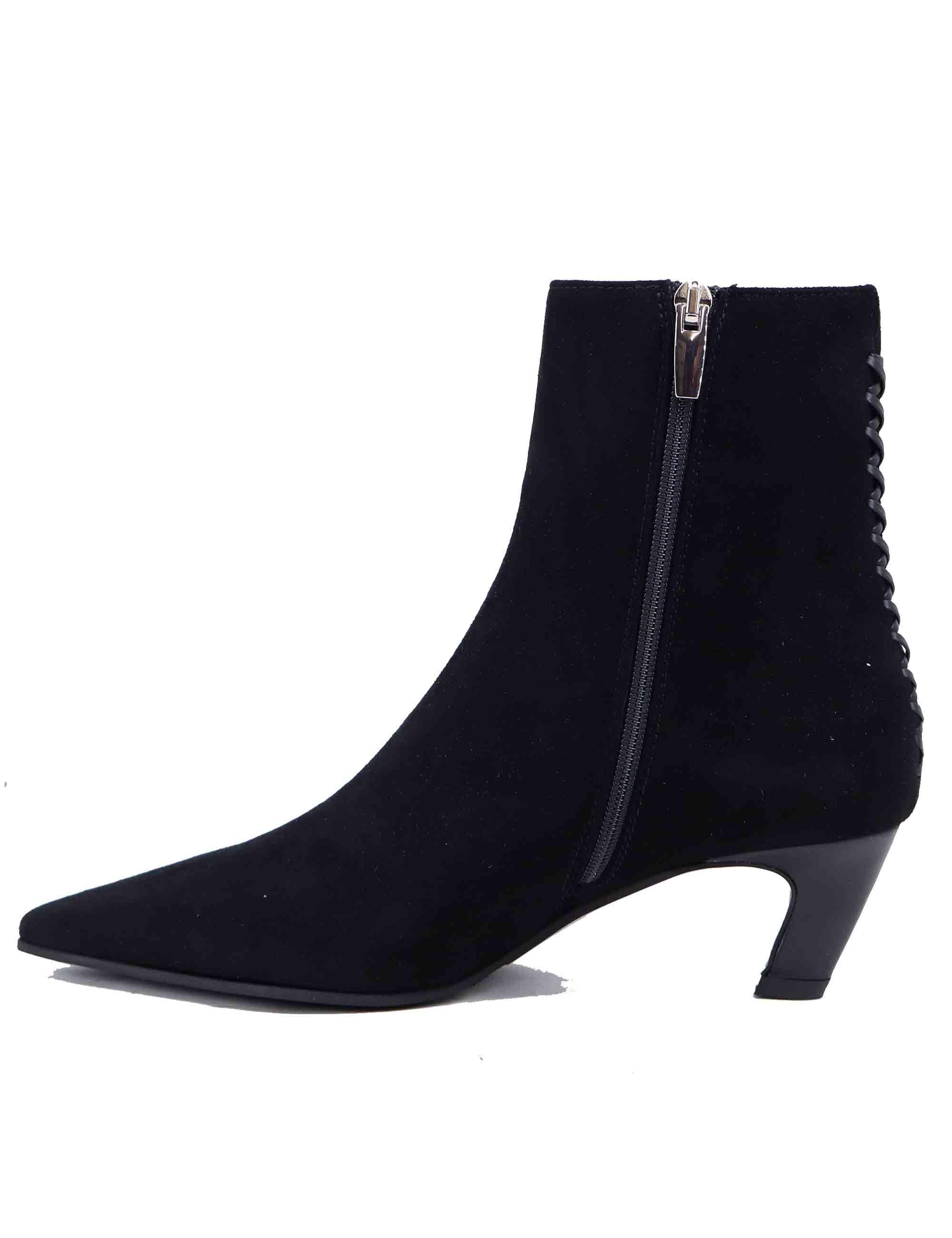 Stivaletti donna in camoscio nero con punta a punta SP4033 001 Spatarella 