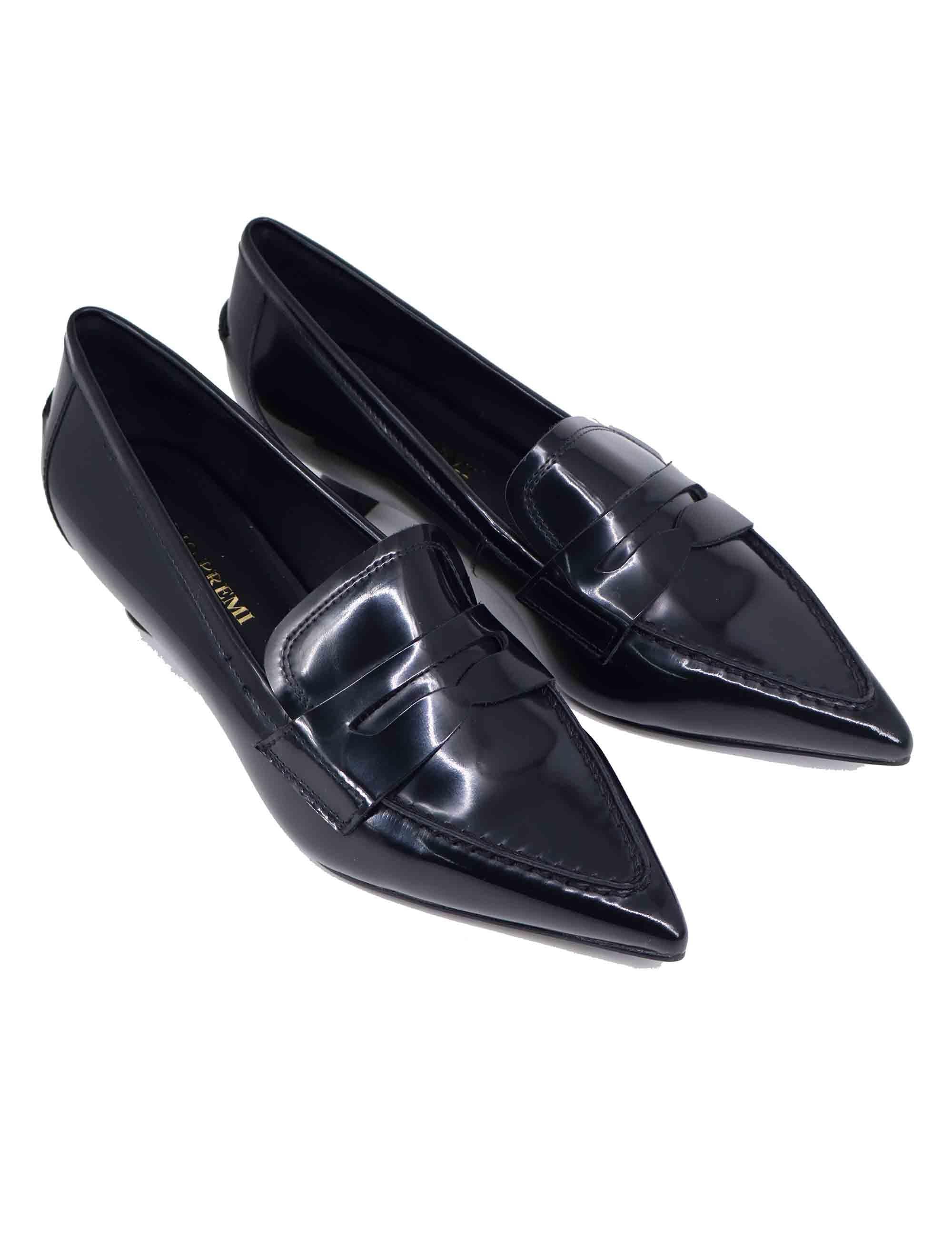 Mocassini donna in pelle nera tacco basso BI0206X 001 Bruno Premi 