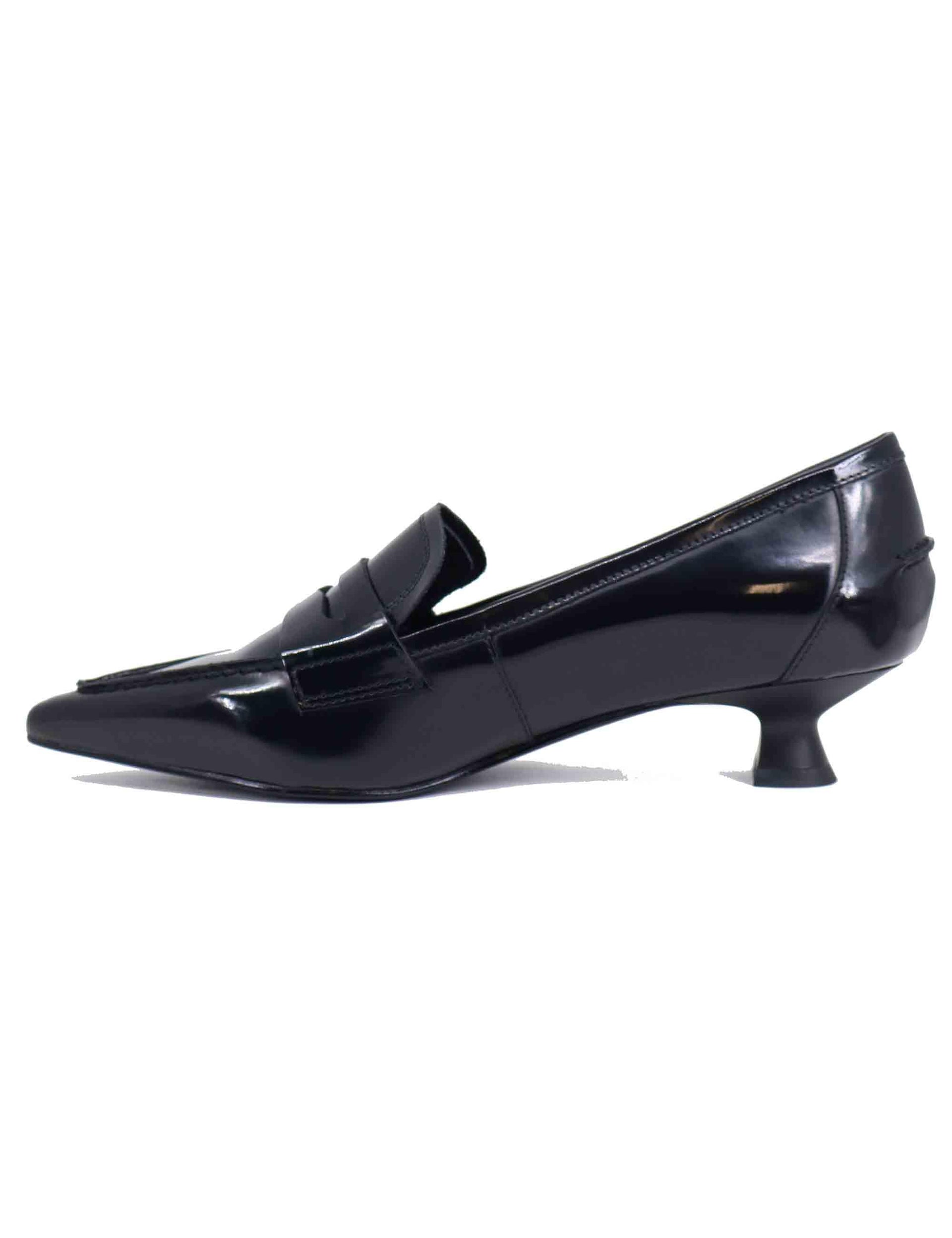 Mocassini donna in pelle nera tacco basso BI0206X 001 Bruno Premi 