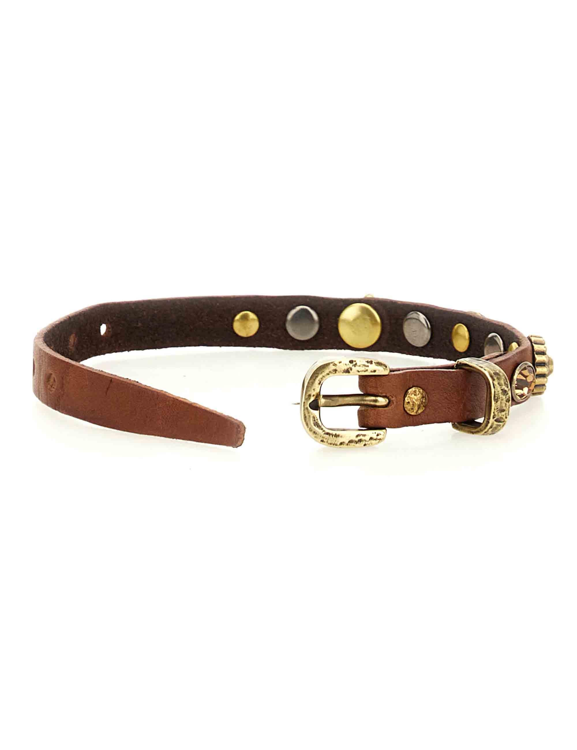 Bracciali donna in pelle cuoio con borchie e fibbe C003390ND X3076 C1502 Campomaggi 