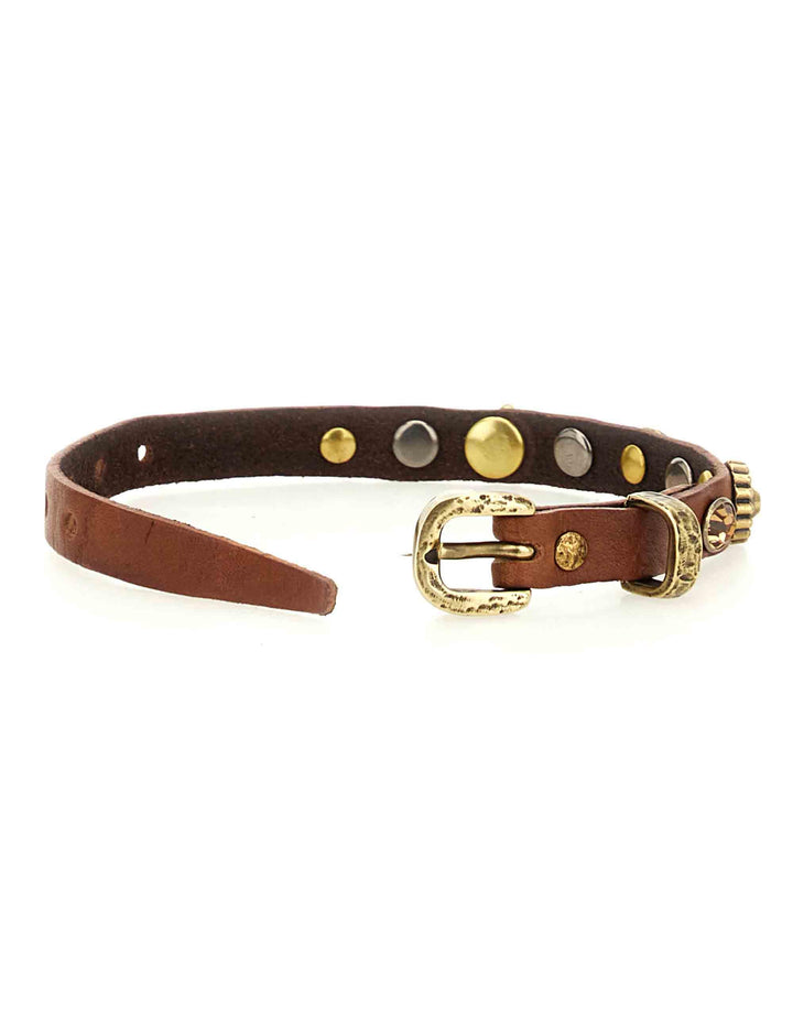 Bracciali donna in pelle cuoio con borchie e fibbe C003390ND X3076 C1502 Campomaggi 