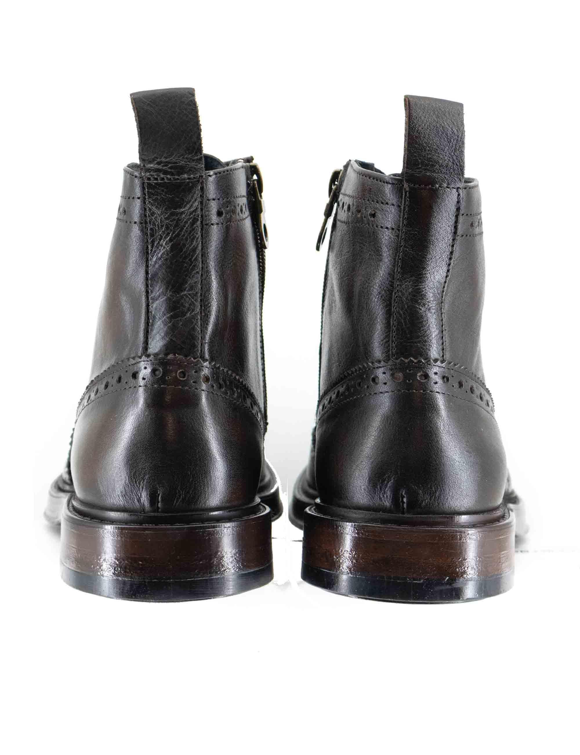 Stivaletti uomo in pelle marrone con impunture all'inglese e suola in gomma SP2268 014 Spatarella 