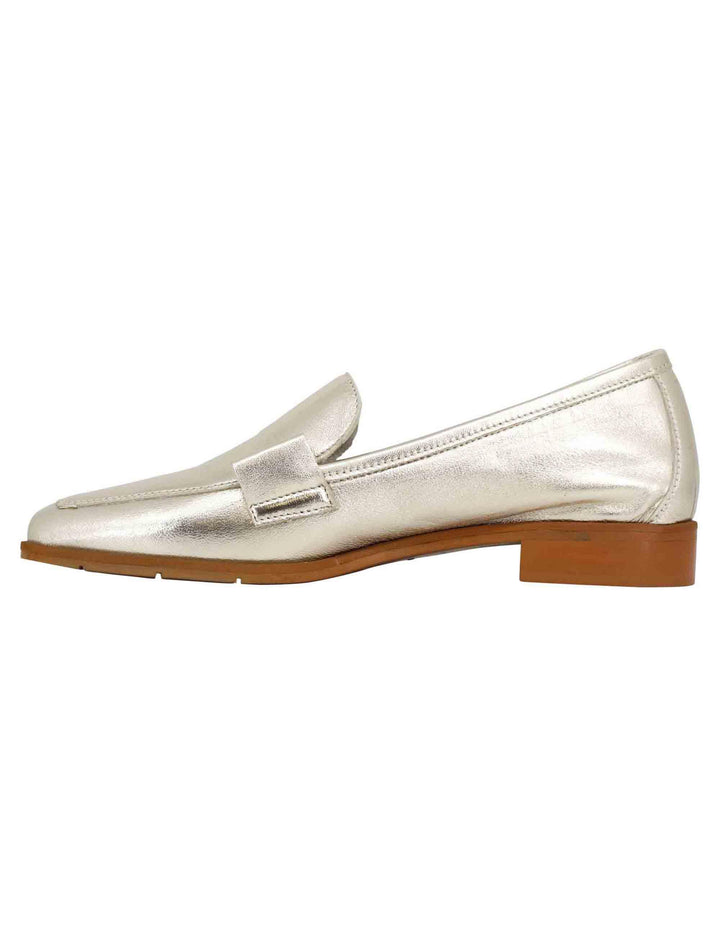 Mocassini donna in pelle laminata platino con suola in gomma SPE20 600 Spatarella 