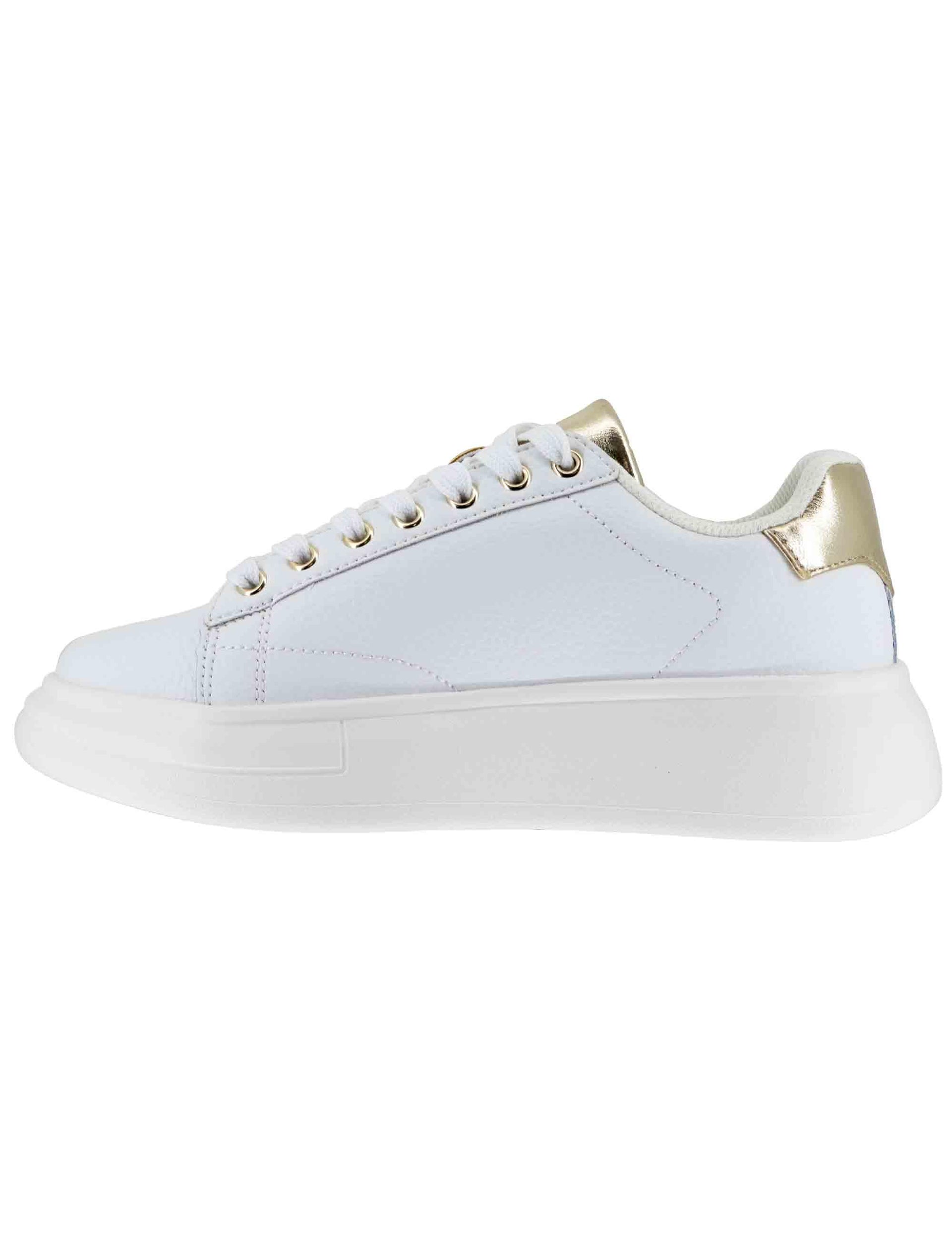 Sneakers donna Babol 01 in pelle bianca e oro con suola alta 5 cm BF5059PX748S1052 WHITE/L. GOLD Liu-Jo 