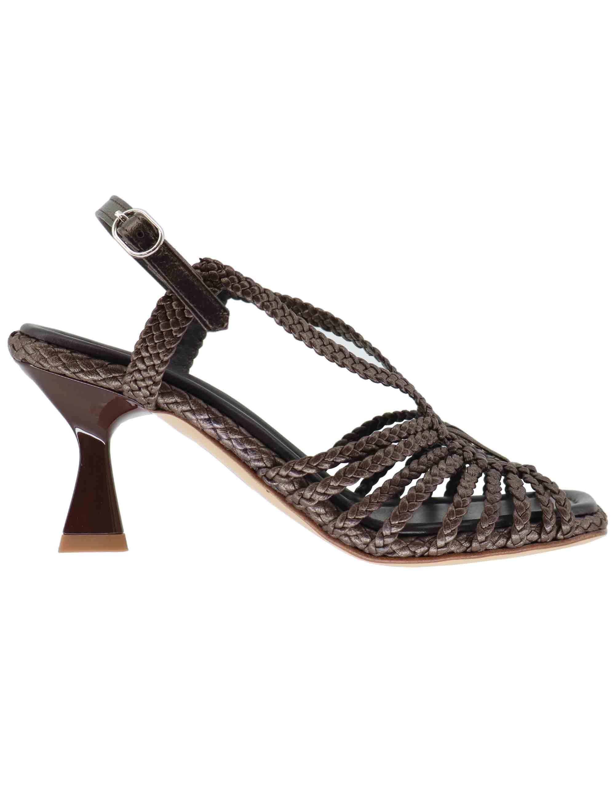 Slingback donna in pelle marrone con tacco alto 10874.000 M97 Pons Quintana 