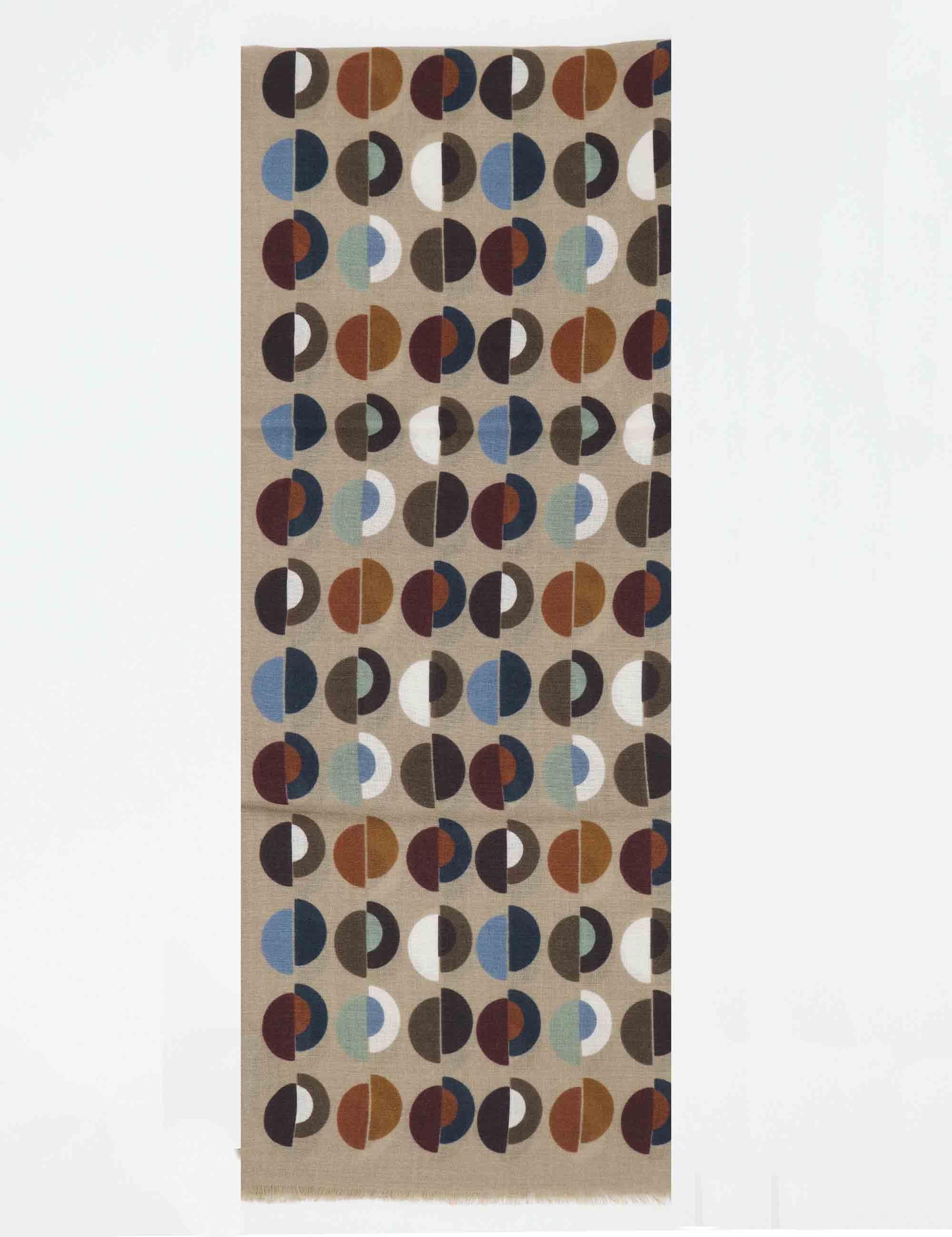 Sciarpe in lana beige fantasia uomo F1090 82849 4