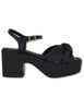 Sandali in pelle intrecciata nera con zeppa alta Donna KASIDI RH GRA BLACK