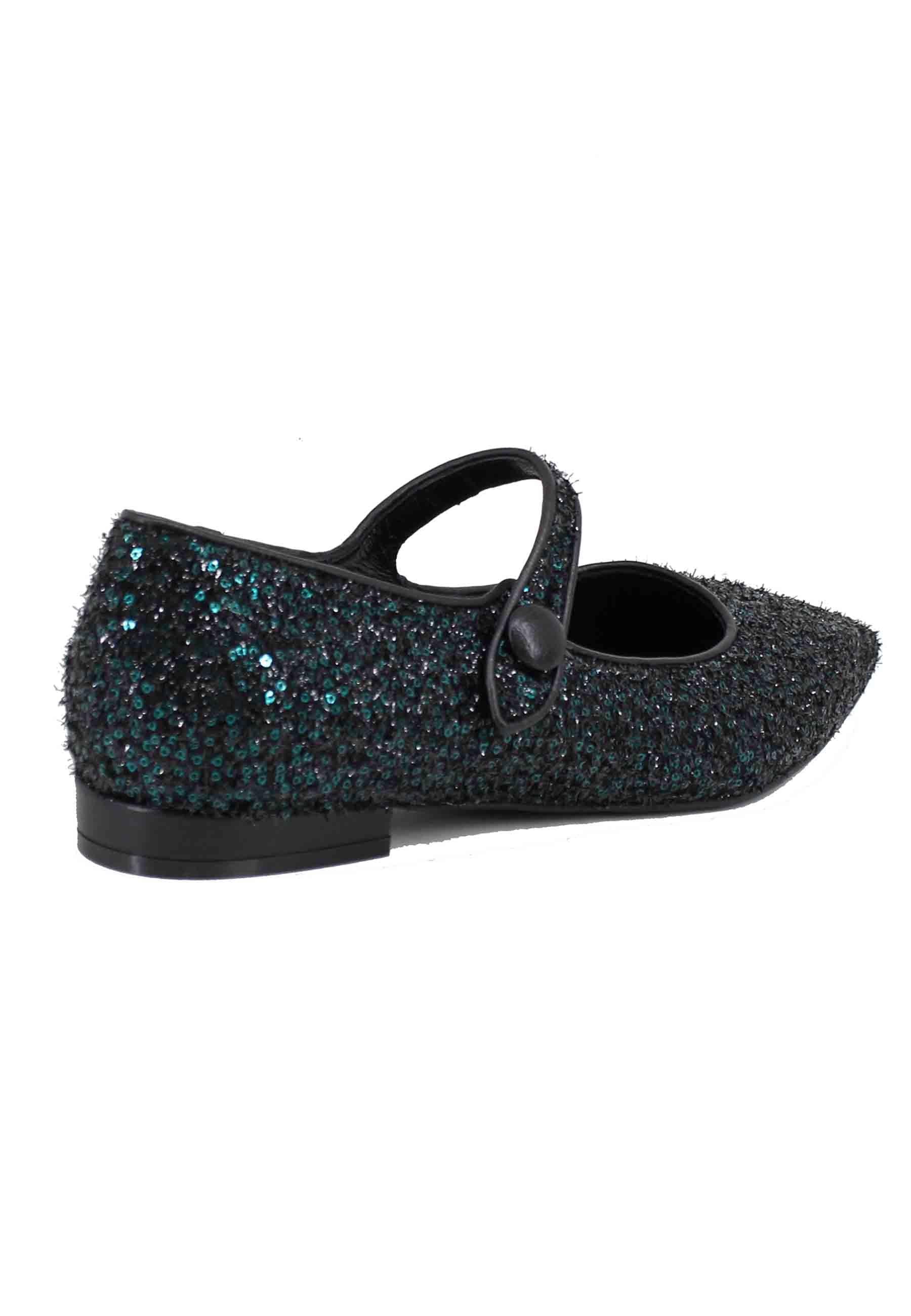 Ballerine donna in tessuto glitter verde 2029 002 illogica 