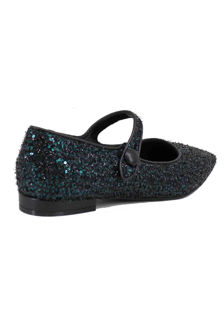 Ballerine donna in tessuto glitter verde 2029 002 illogica 