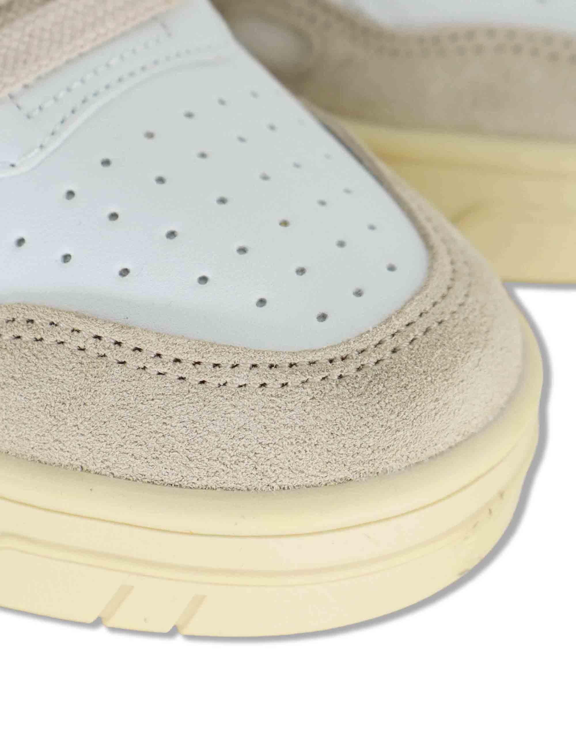 Sneakers donna Seul in pelle bianca con logo senape e suola alta 1257136 50_Amarillo Victoria 