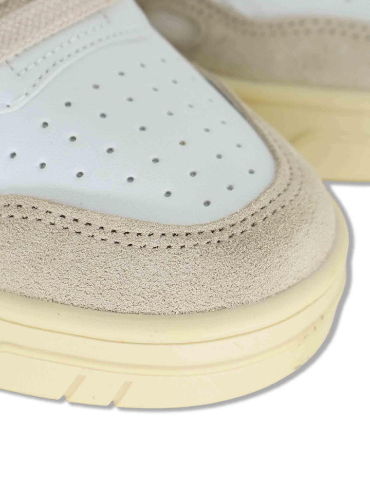 Sneakers donna Seul in pelle bianca con logo senape e suola alta 1257136 50_Amarillo Victoria 