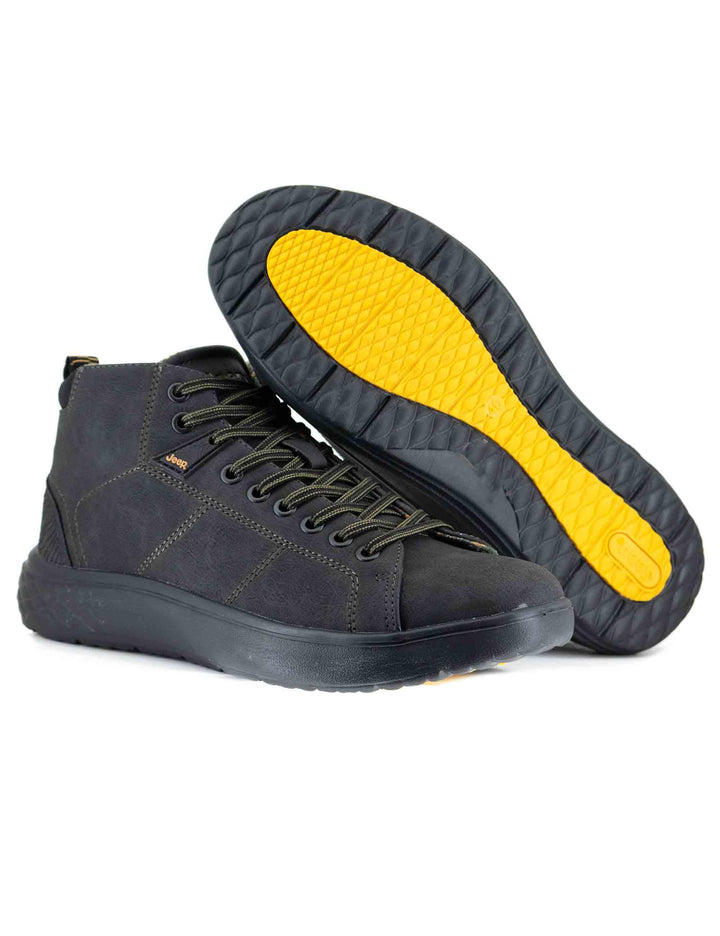 Stivaletti uomo Macadam in pelle nera con suola in gomma JM52051A 062 Jeep 