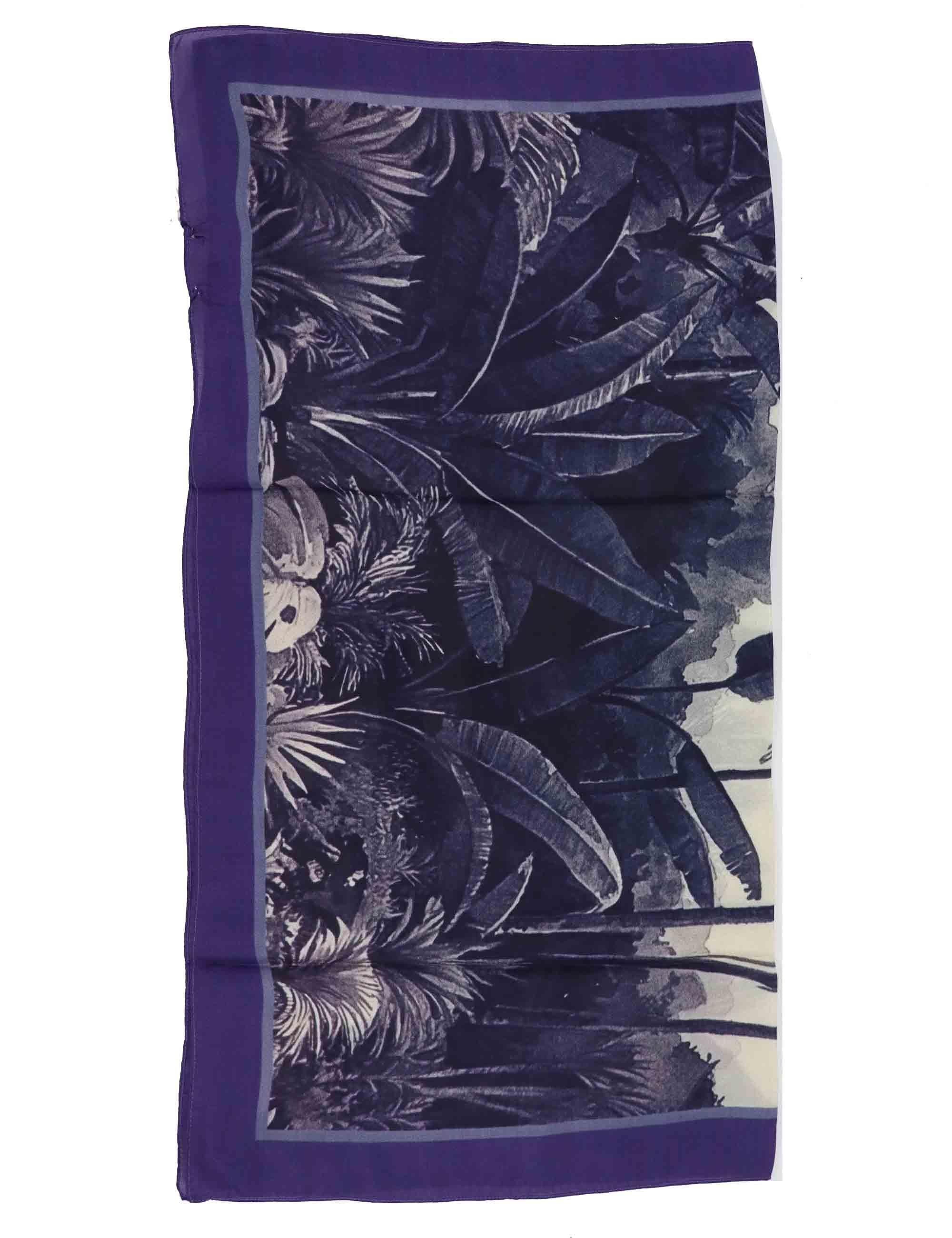 Foulard donna in pura seta a fantasia viola Banano 60260054 0035 Pyaar 
