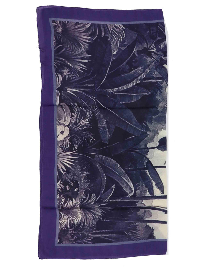 Foulard donna in pura seta a fantasia viola Banano 60260054 0035 Pyaar 