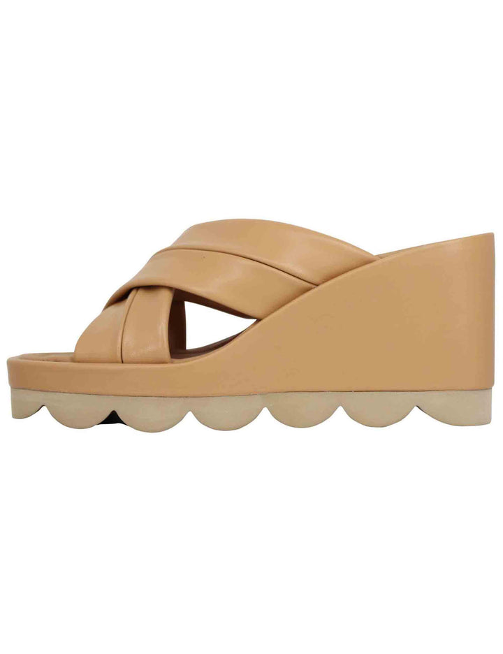 Sandali donna in pelle cuoio con zeppa alta e suola in gomma BH3408X 014 Bruno Premi 