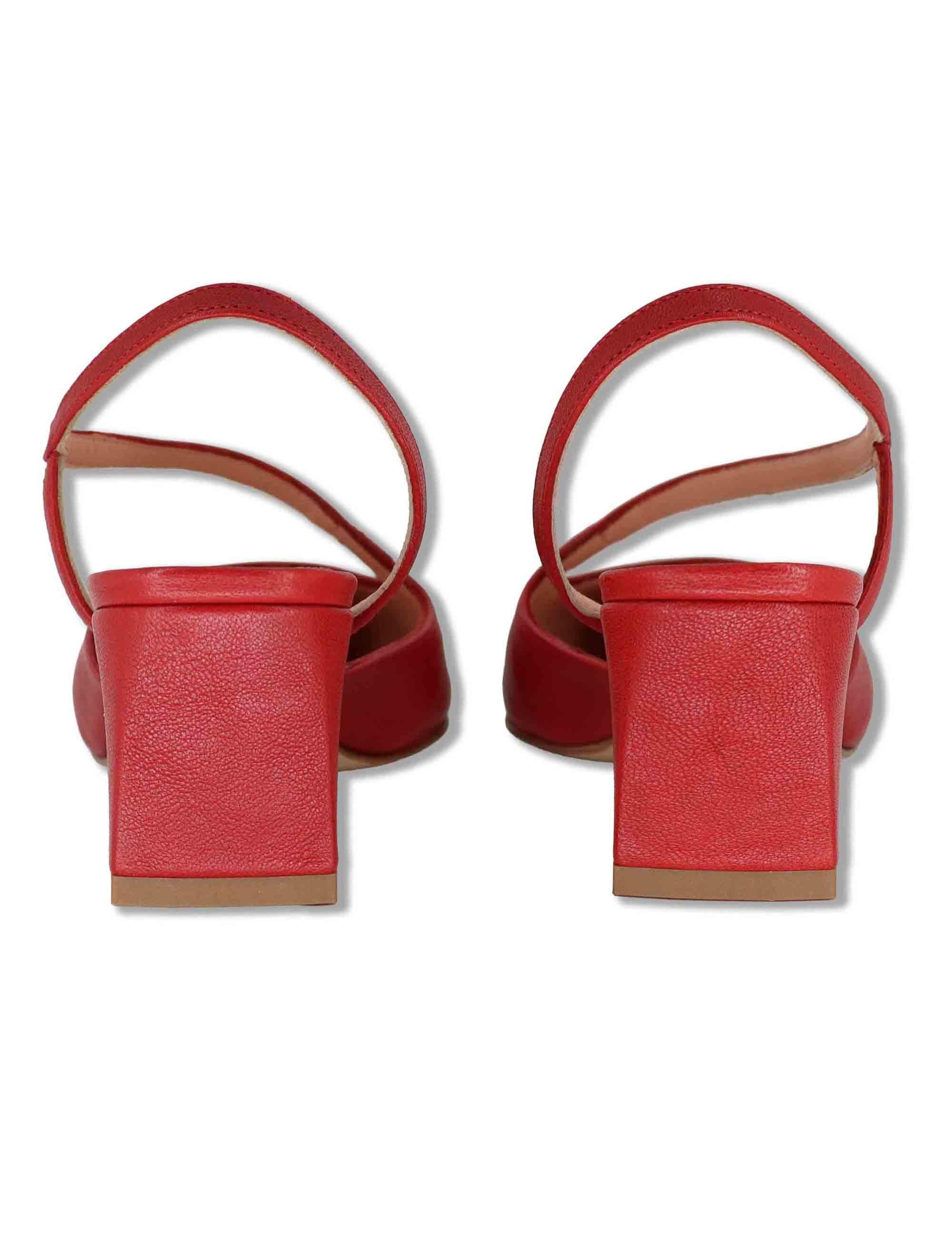 Décolleté slingback donna in pelle rossa con cinturino obliquo e tacco 5cm SP2543 005 Spatarella 