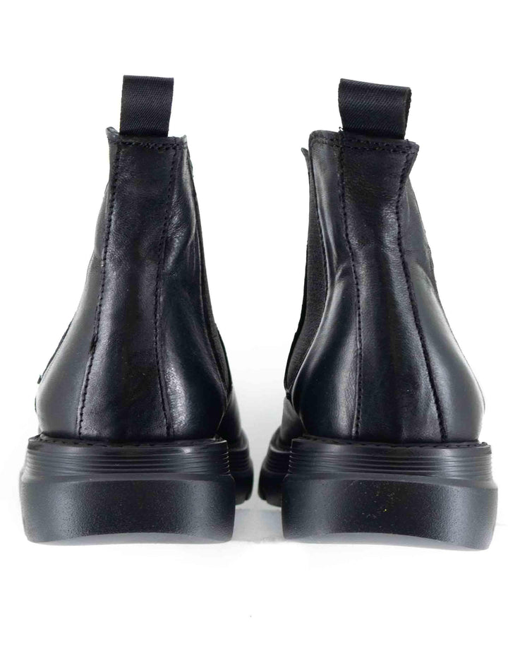 Stivaletti uomo beatles in pelle nera con elestici e suola alta in gomma SP2052G 001 Spatarella 