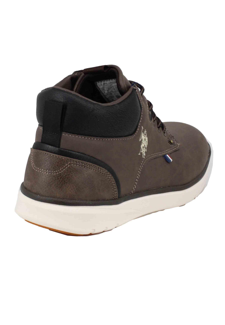 Stivaletti uomo in eco pelle marrone con suola in gomma YGOR004A DBR003 U.S. Polo Assn. 
