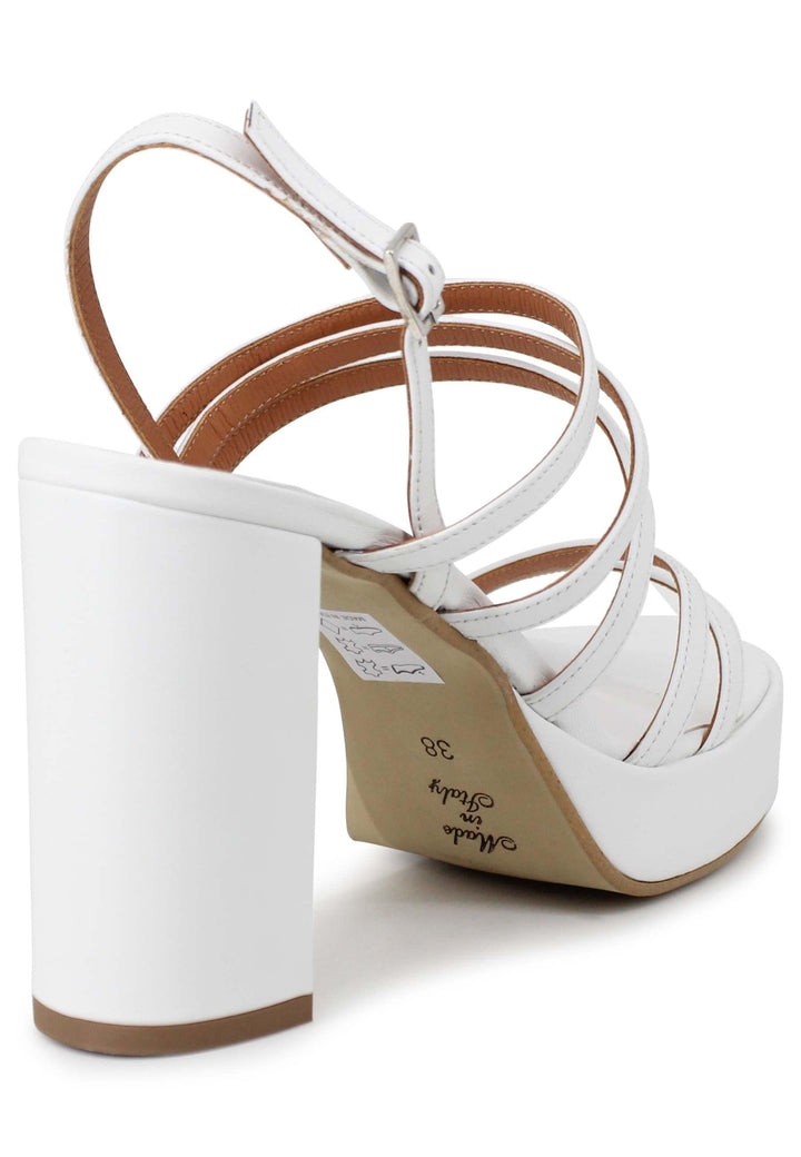 Sandali slingback donna in pelle bianca con tacco alto e plateau MERAK 2 100 Tattoo 