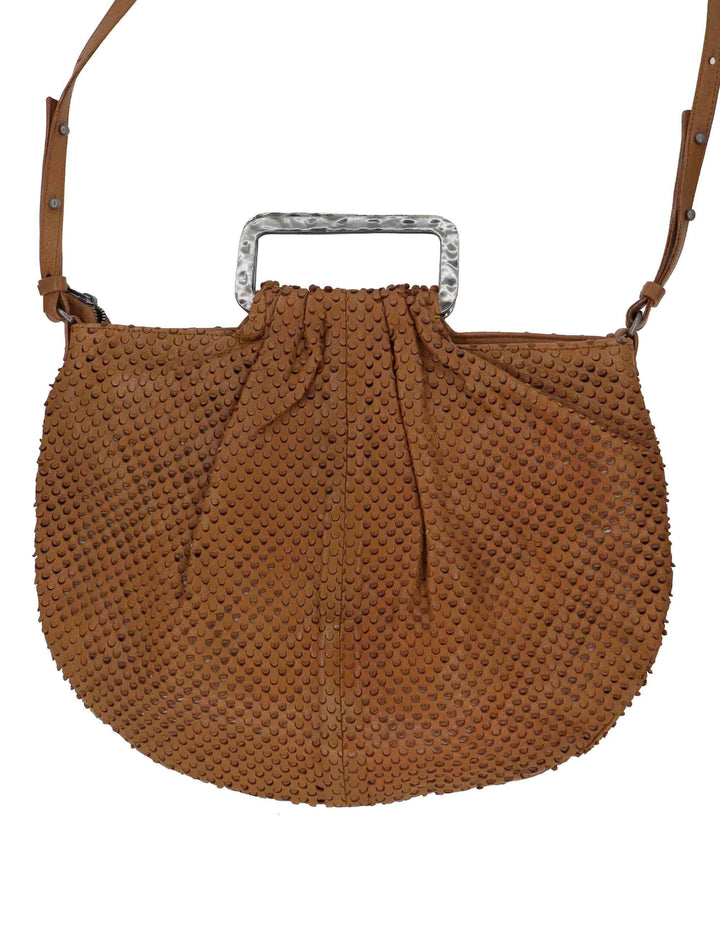 Borse donna in pelle forata cuoio con manico rigido e tracolla removibile RBS1003 061 Rehard 