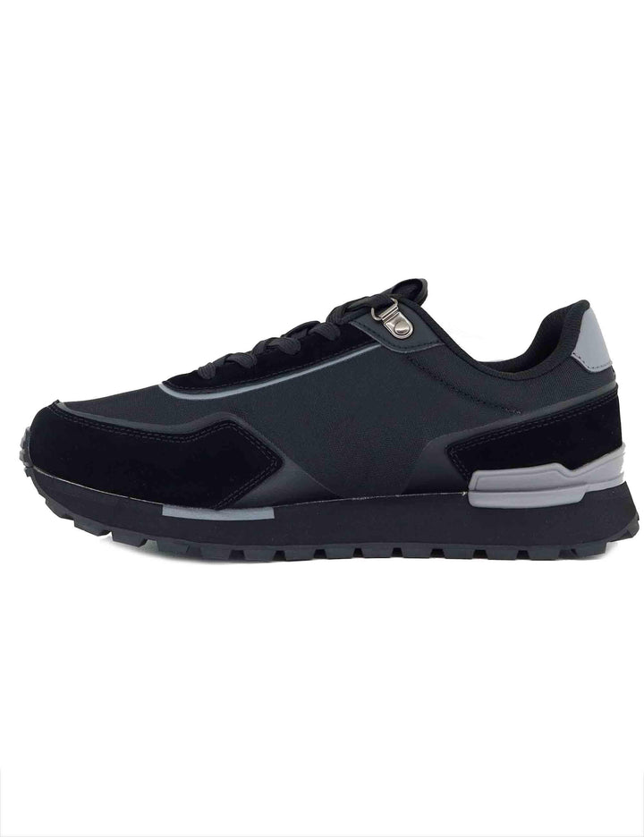 Sneakers uomo in pelle e tessuto nero con suola alta ARON009 BLK U.S. Polo Assn. 