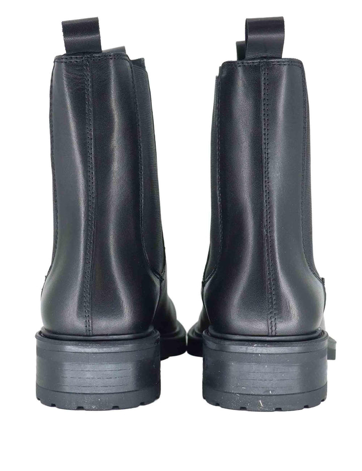 Stivaletti donna in pelle nera con elastici laterali e tacco basso SP56209 001 Spatarella 