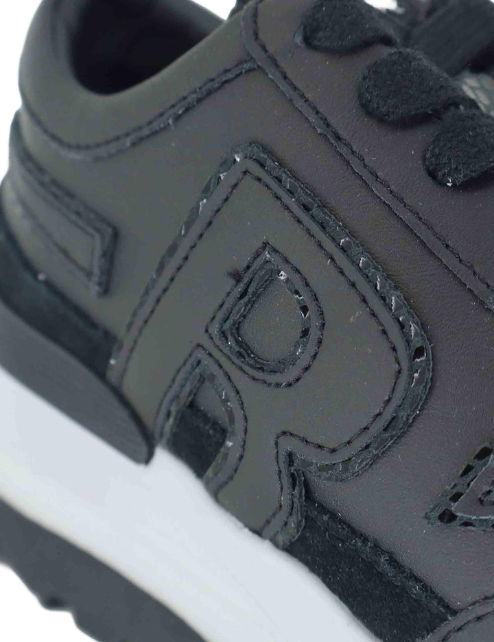 Sneakers donna in pelle nera con zeppa alta in gomma 0304-84501 1 Ruco Line 