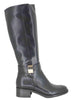 Stivali in pelle nera con fibbia oro Donna SPST7005 001