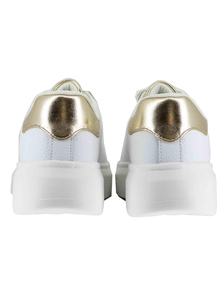 Sneakers donna Babol 01 in pelle bianca e oro con suola alta 5 cm BF5059PX748S1052 WHITE/L. GOLD Liu-Jo 