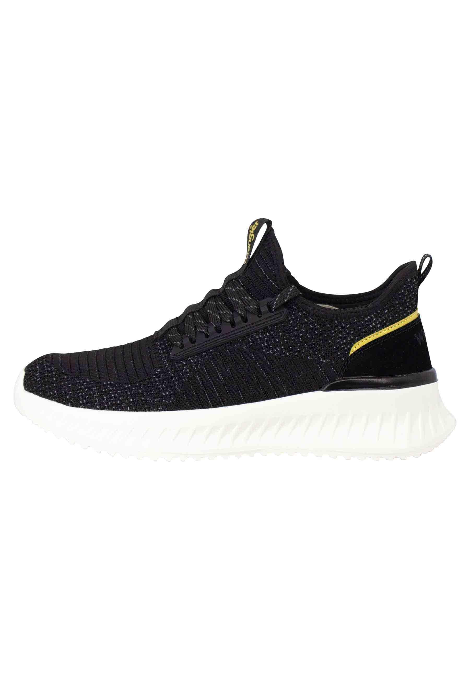 Sneakers uomo Star in tessuto elastico nero con suola alta in gomma WM31100A 062 Wrangler 
