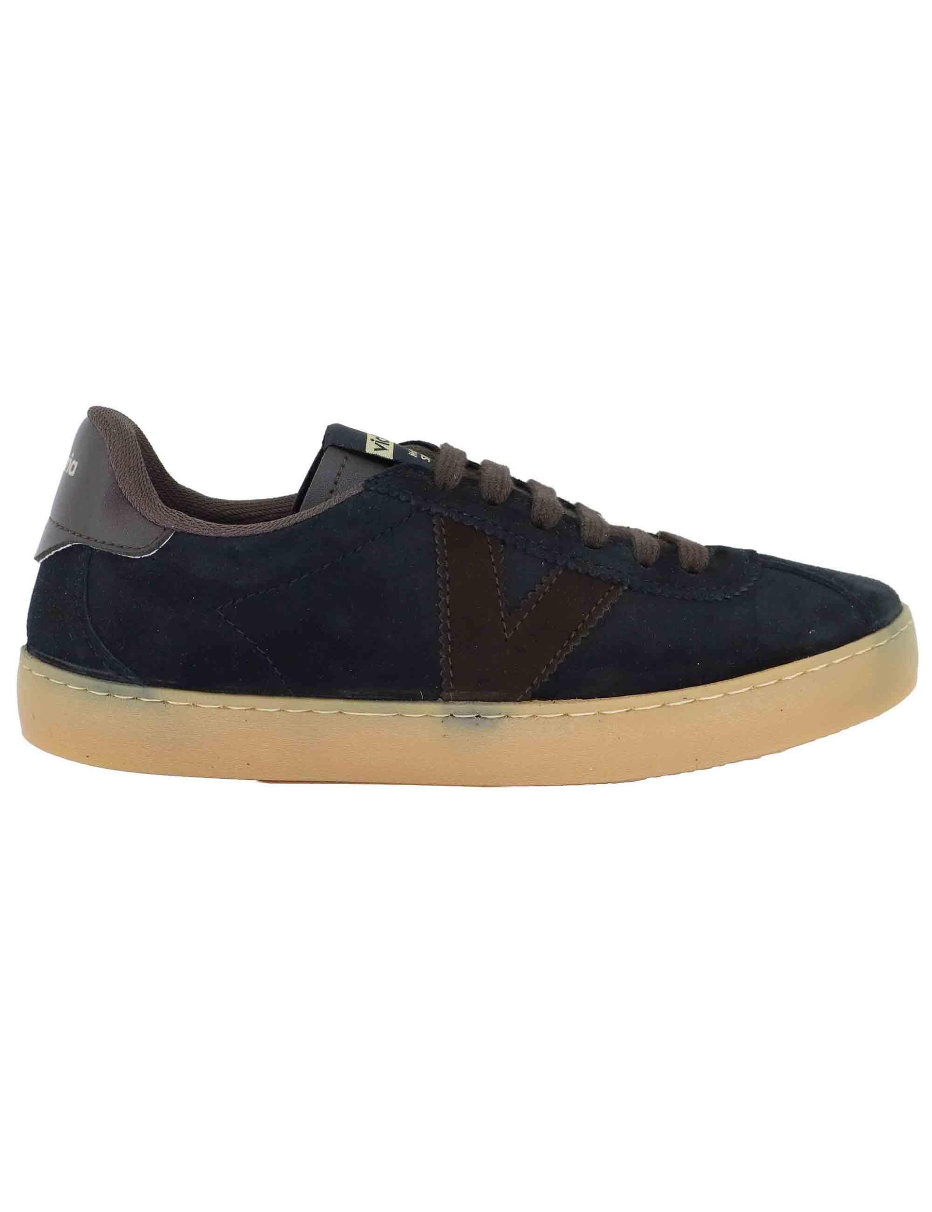 Sneakers donna in camoscio nero e pelle 1126221 Negro Victoria 