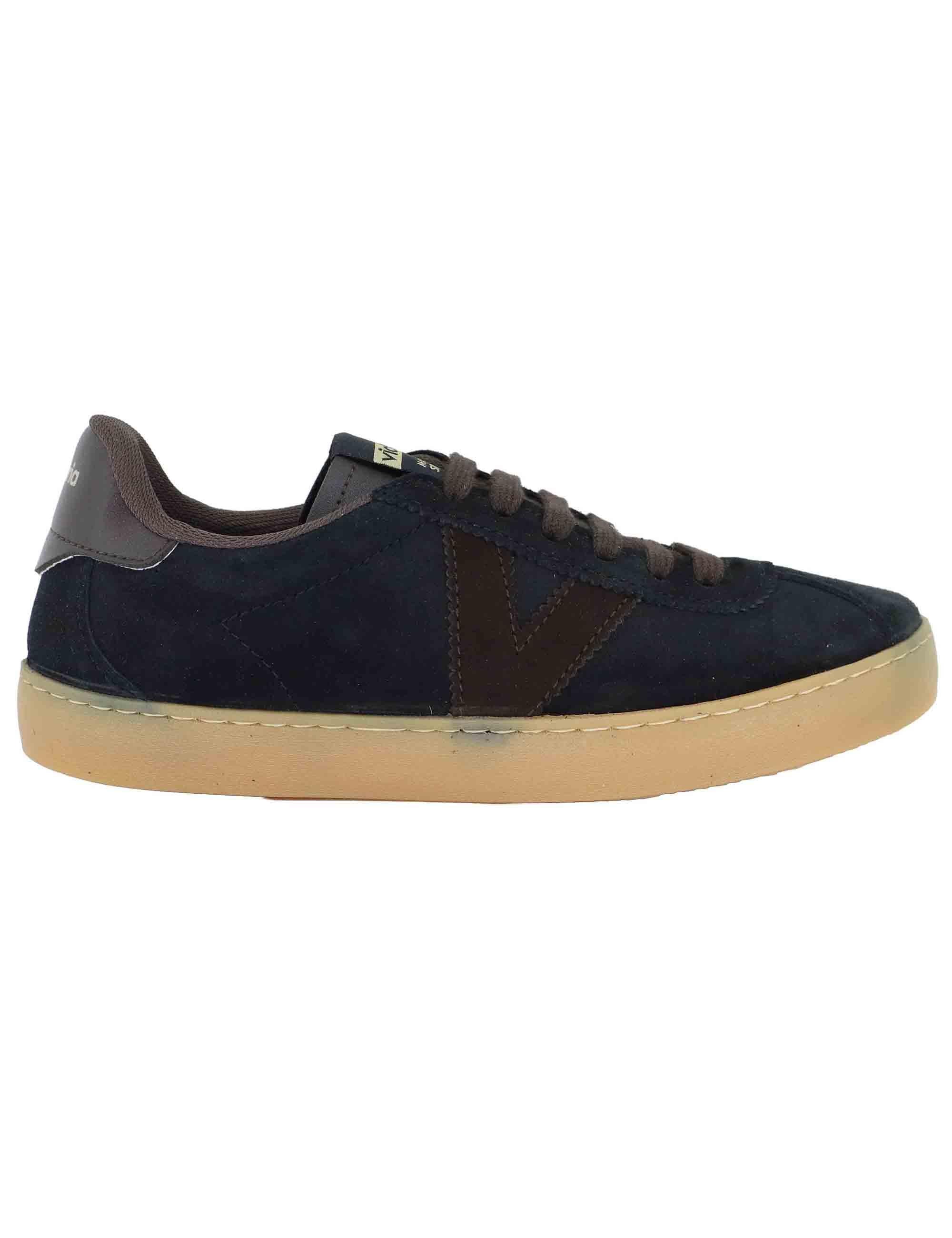 Sneakers donna in camoscio nero e pelle 1126221 Negro Victoria 