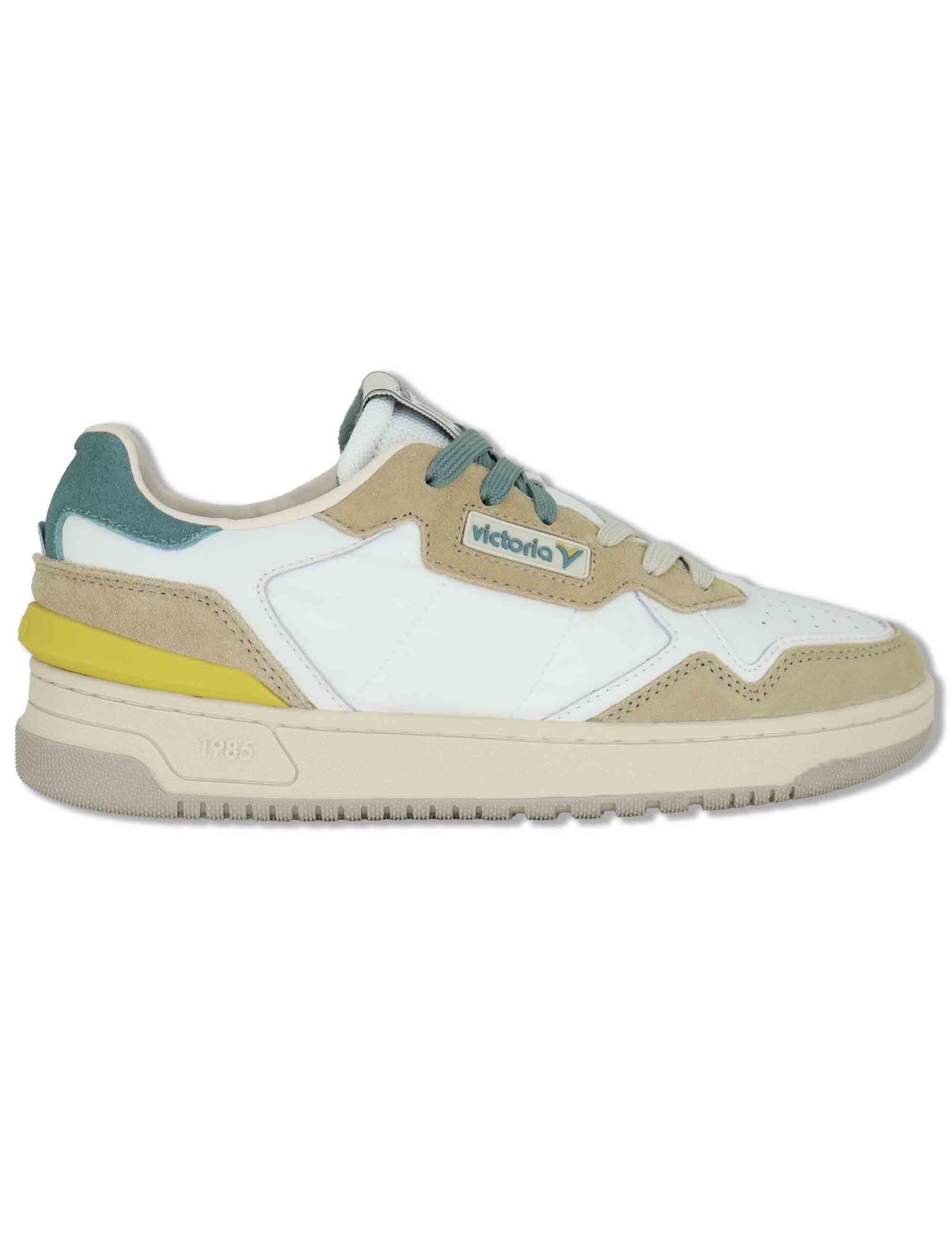 Sneakers uomo Urban in pelle beige con riporti in camoscio 8800128 80_Beige Victoria 