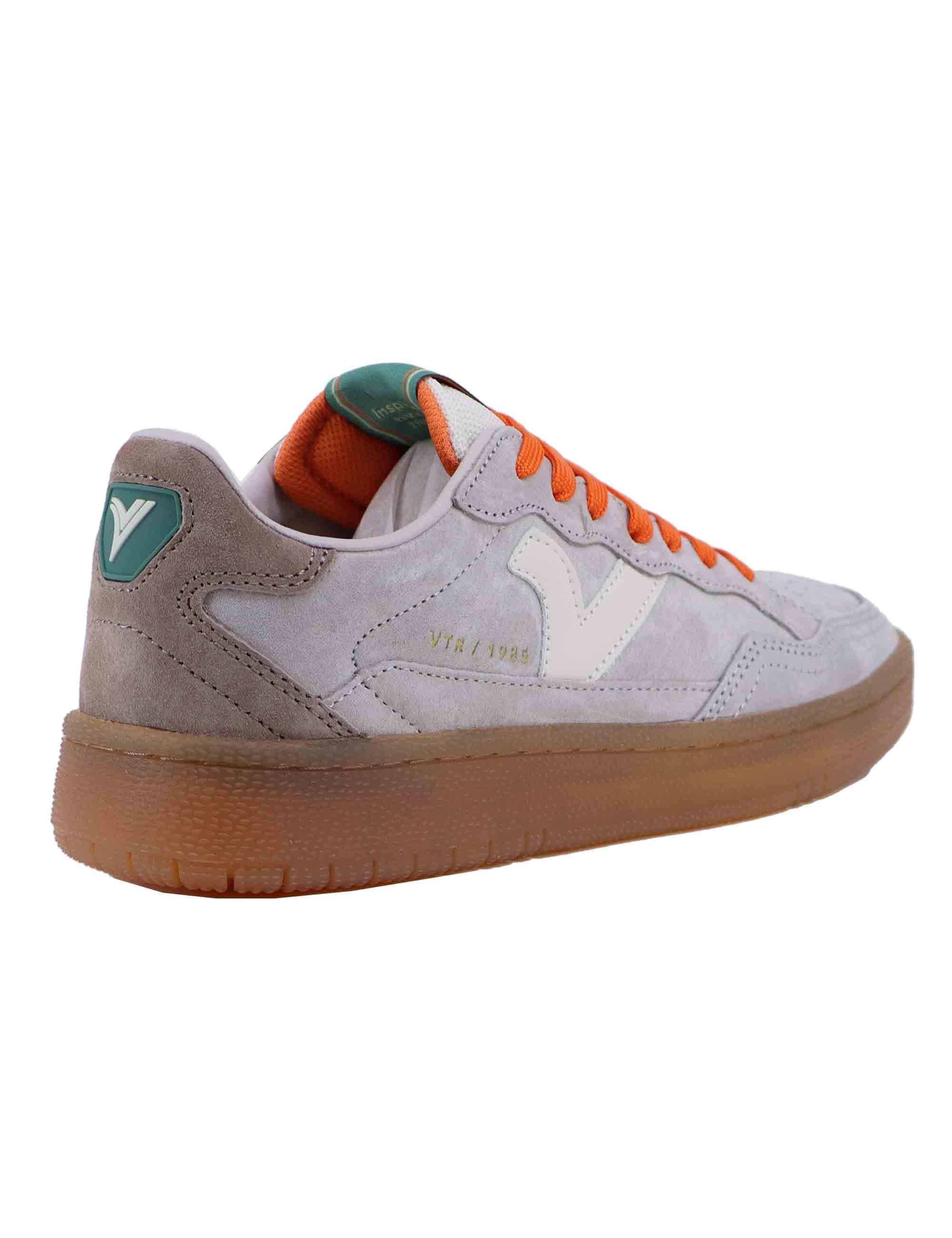 Sneakers uomo in pelle taupe con ripoti in contrasto 8806107 Taupe Victoria 