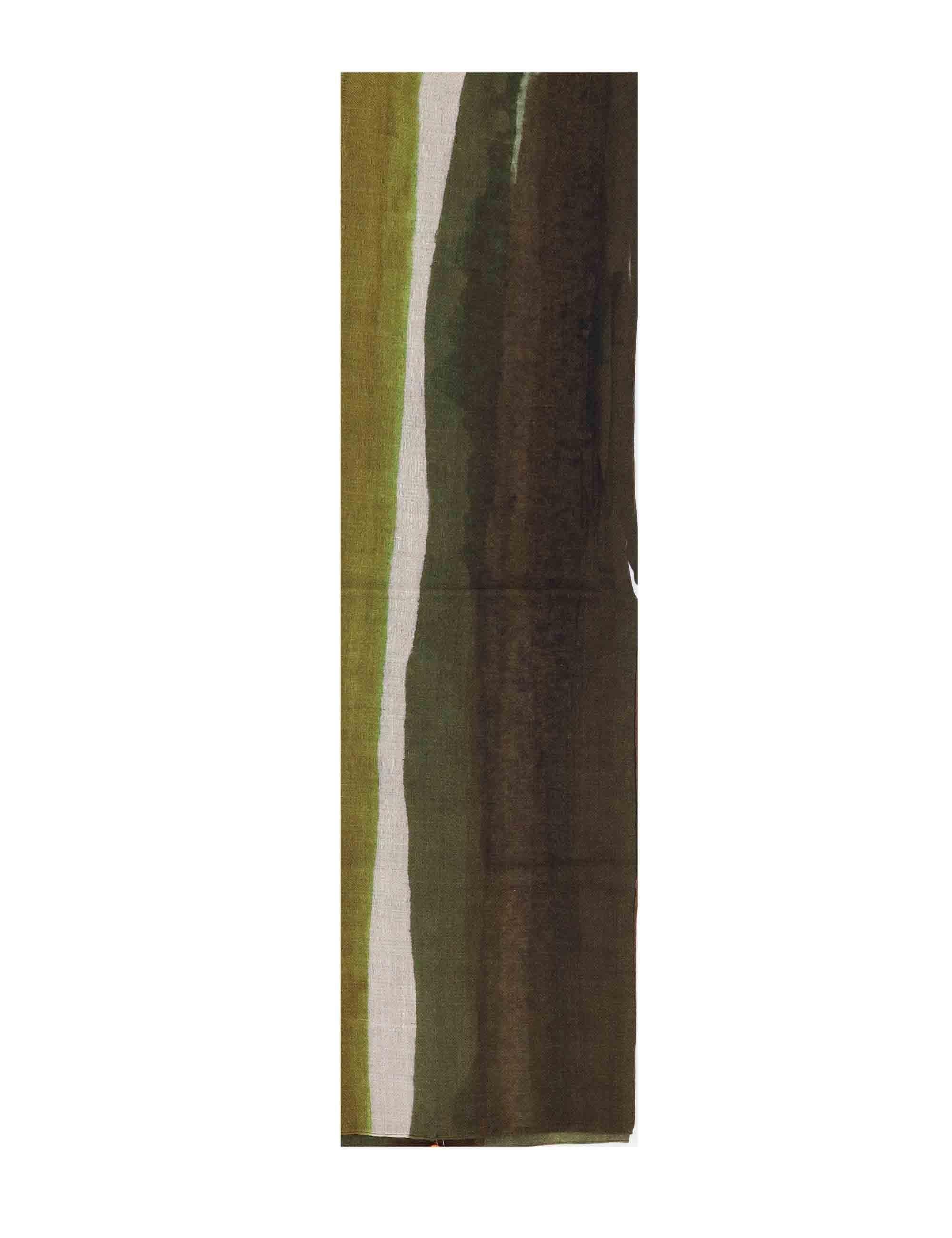 Stole donna in seta verde con fantasia stripes K1319 12016 3 BARBIERI 1945 