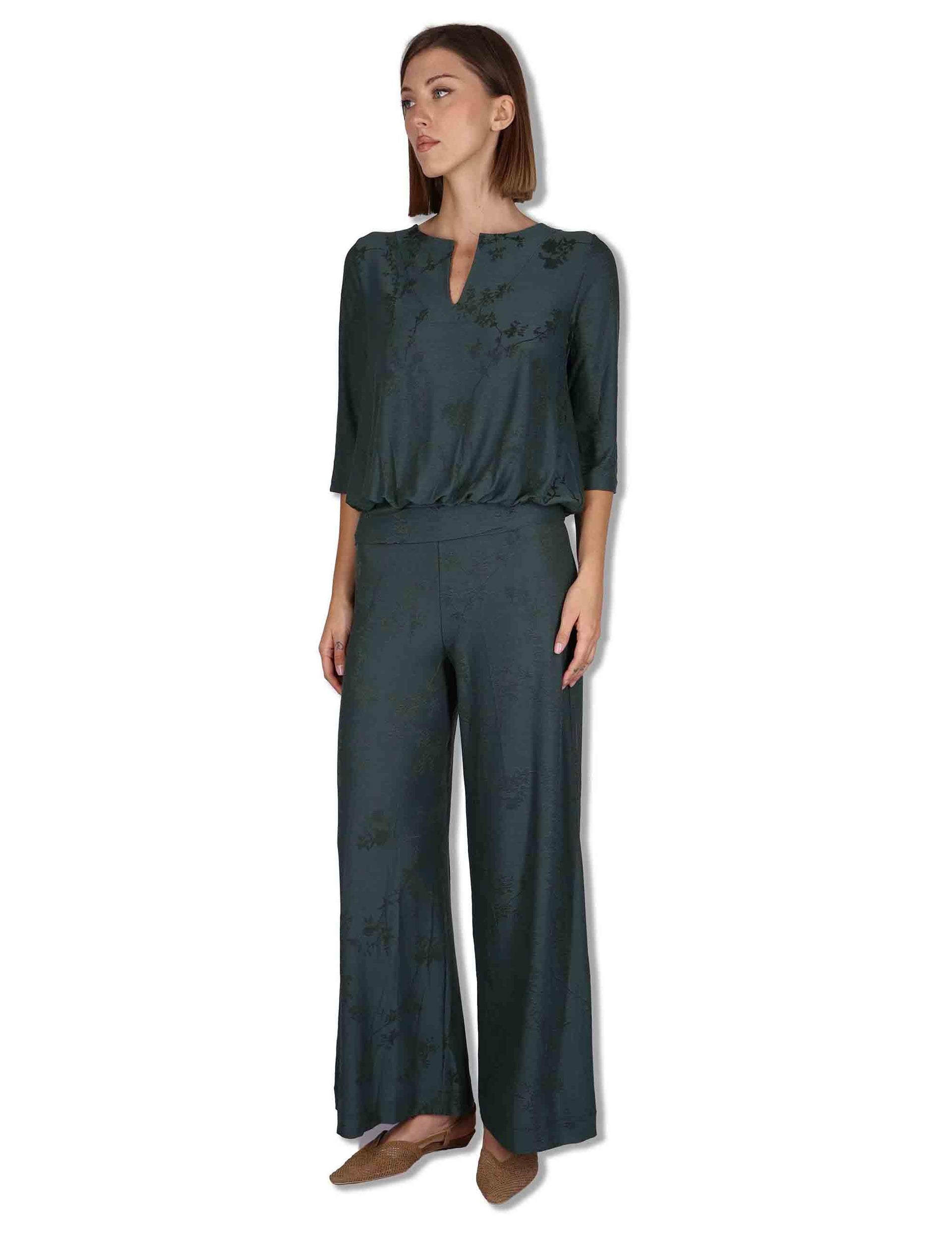 Pantaloni donna Soft Trousers in viscosa stretch verde JFAPN0001-F1021-1263 7018 Justmine 