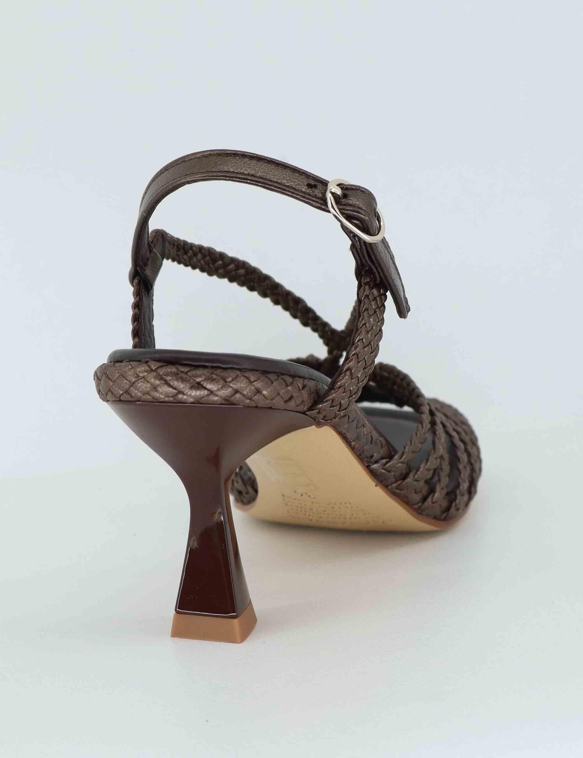 Slingback donna in pelle marrone con tacco alto 10874.000 M97 Pons Quintana 