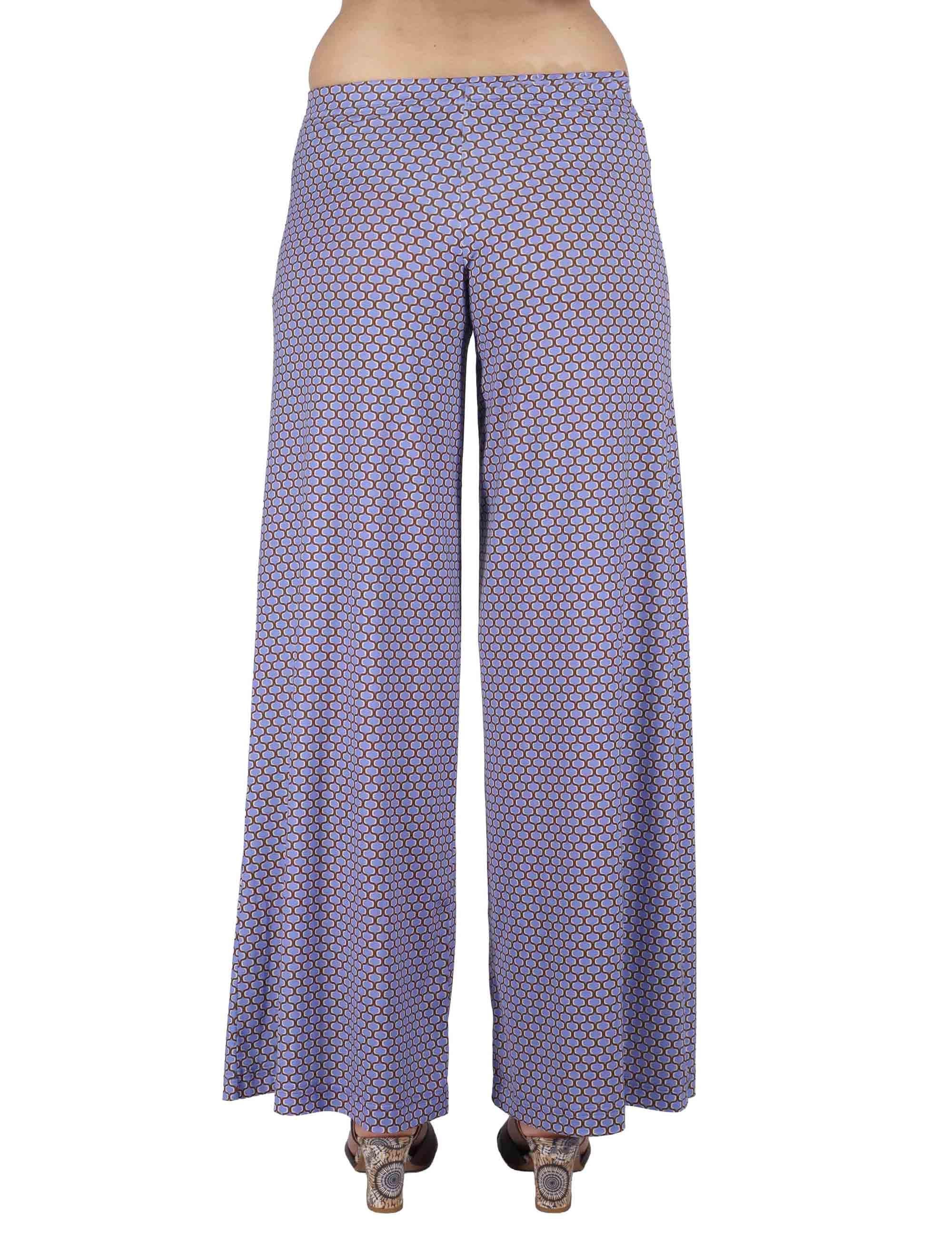 Pantaloni donna Palazzo Trousers in jersey stretch lilla a fantasia JFAPN0001-E2771-1267 6090 Justmine 