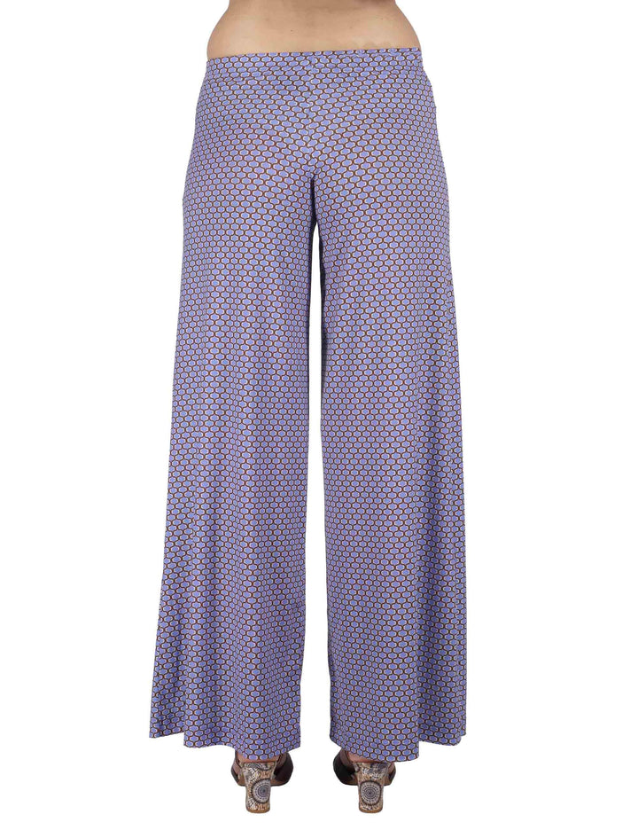 Pantaloni donna Palazzo Trousers in jersey stretch lilla a fantasia JFAPN0001-E2771-1267 6090 Justmine 