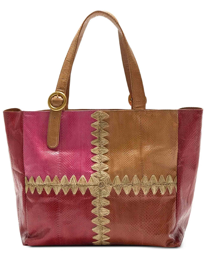 Borse donna Patchwork Thread in pelle rosa con doppi manici BH030501563 C3276 Maliparmi 