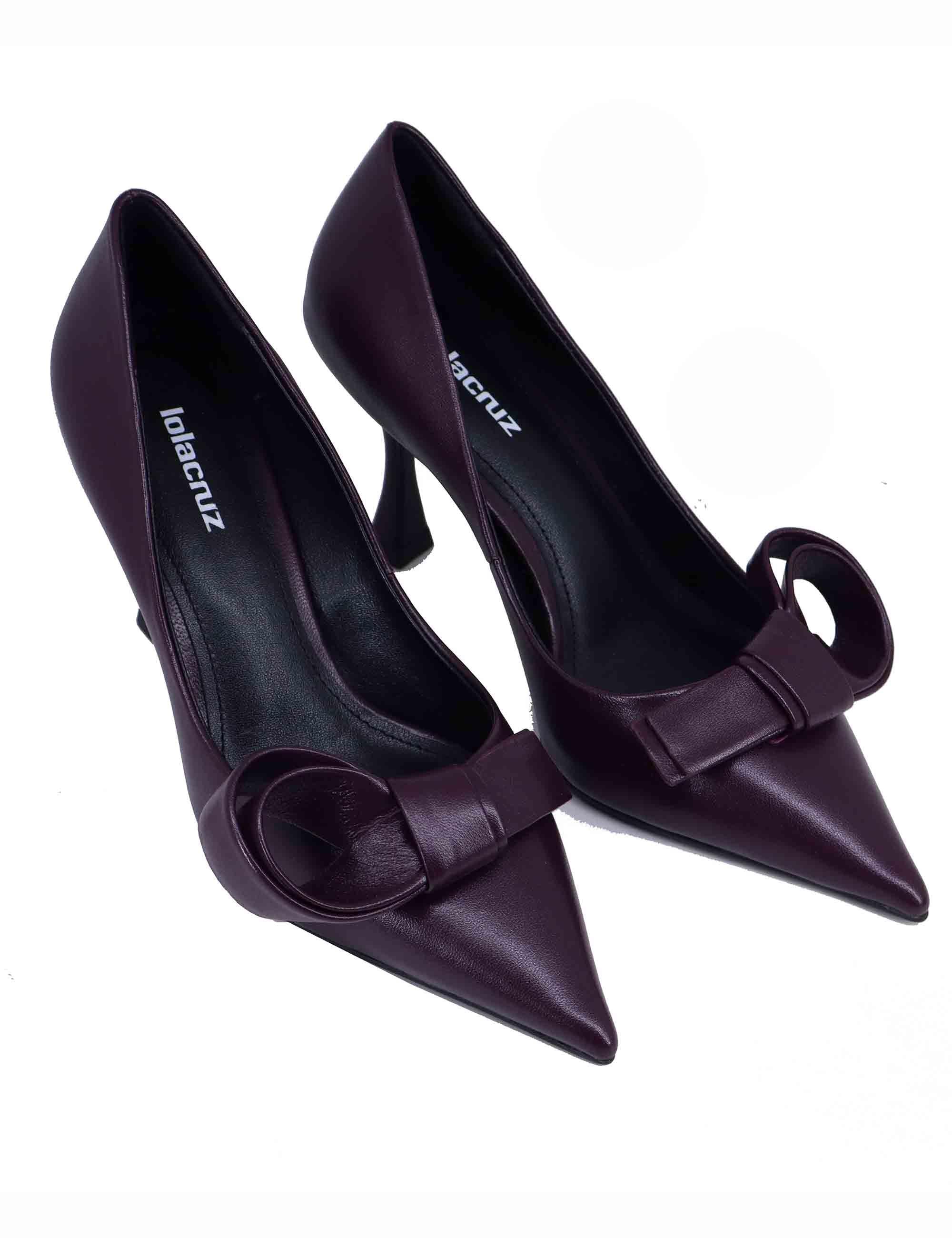 Decollete donna Salones in pelle viola tacco alto 191Z13BK 42 Lola Cruz 