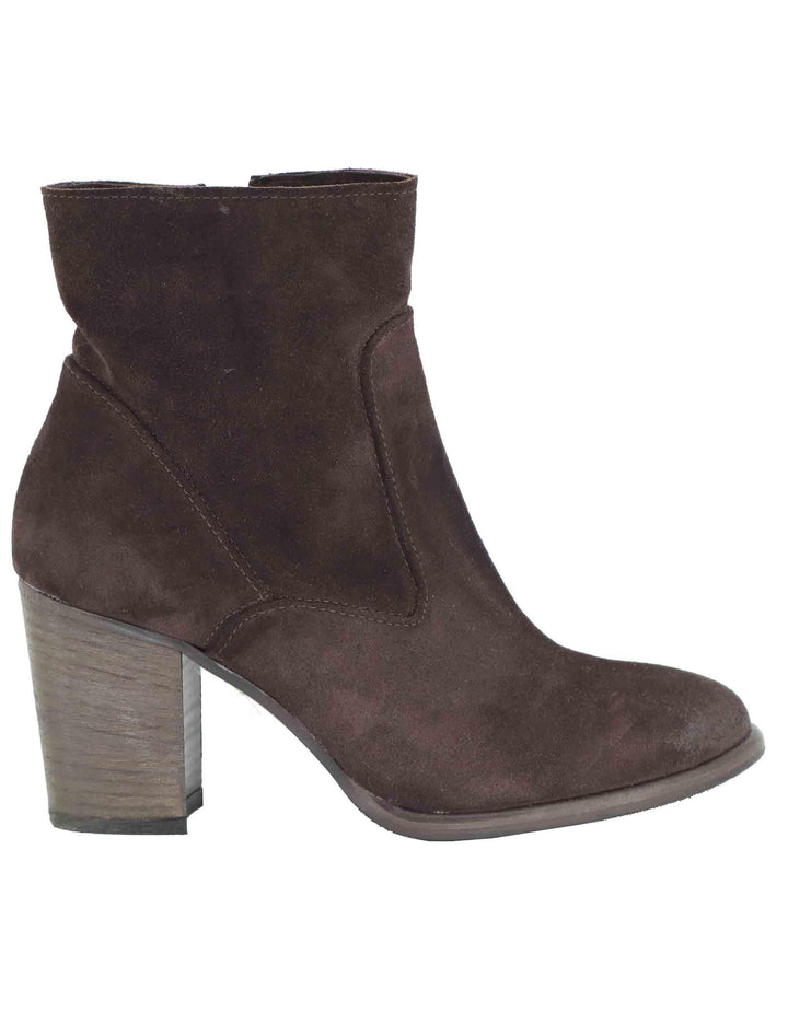 Stivaletti donna in camoscio marrone vintage con tacco alto 9754SLIM 014 Les Venues 