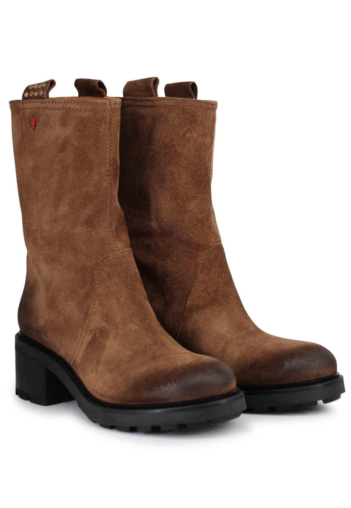 Stivaletti anfibi donna in camoscio vintage cuoio AFRA06 014 Gio + 