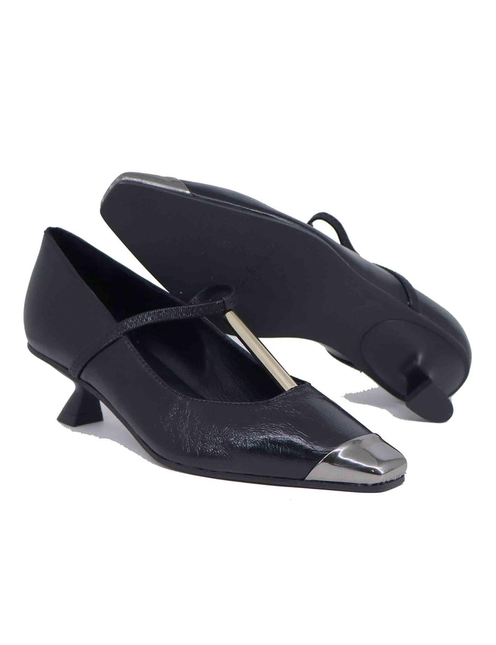 Decollete donna in pelle nera con accessorio CUPIDO 001 Daniele Ancarani 