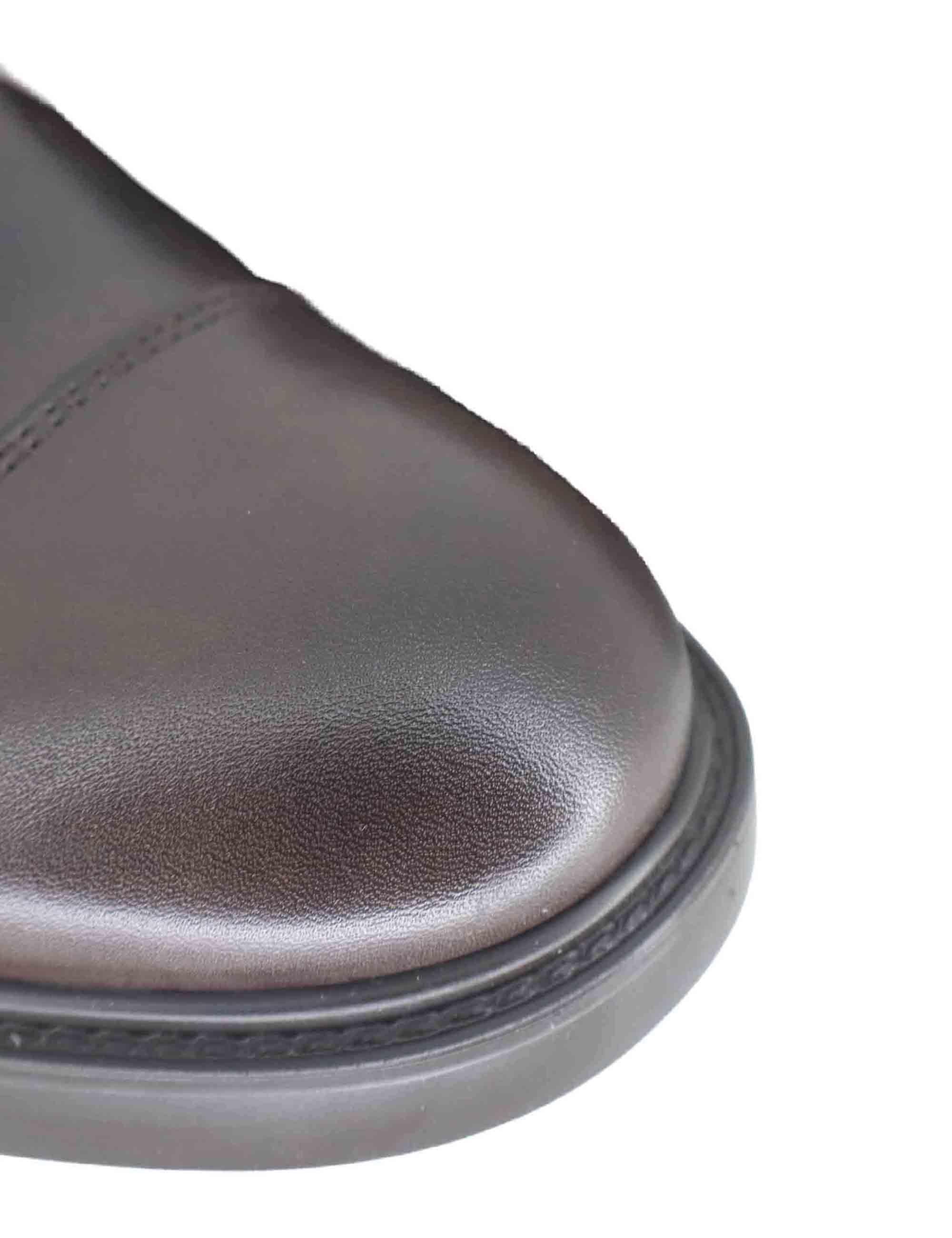 Stringate uomo in pelle marrone con suola in gomma SPDU8040 014 Spatarella 