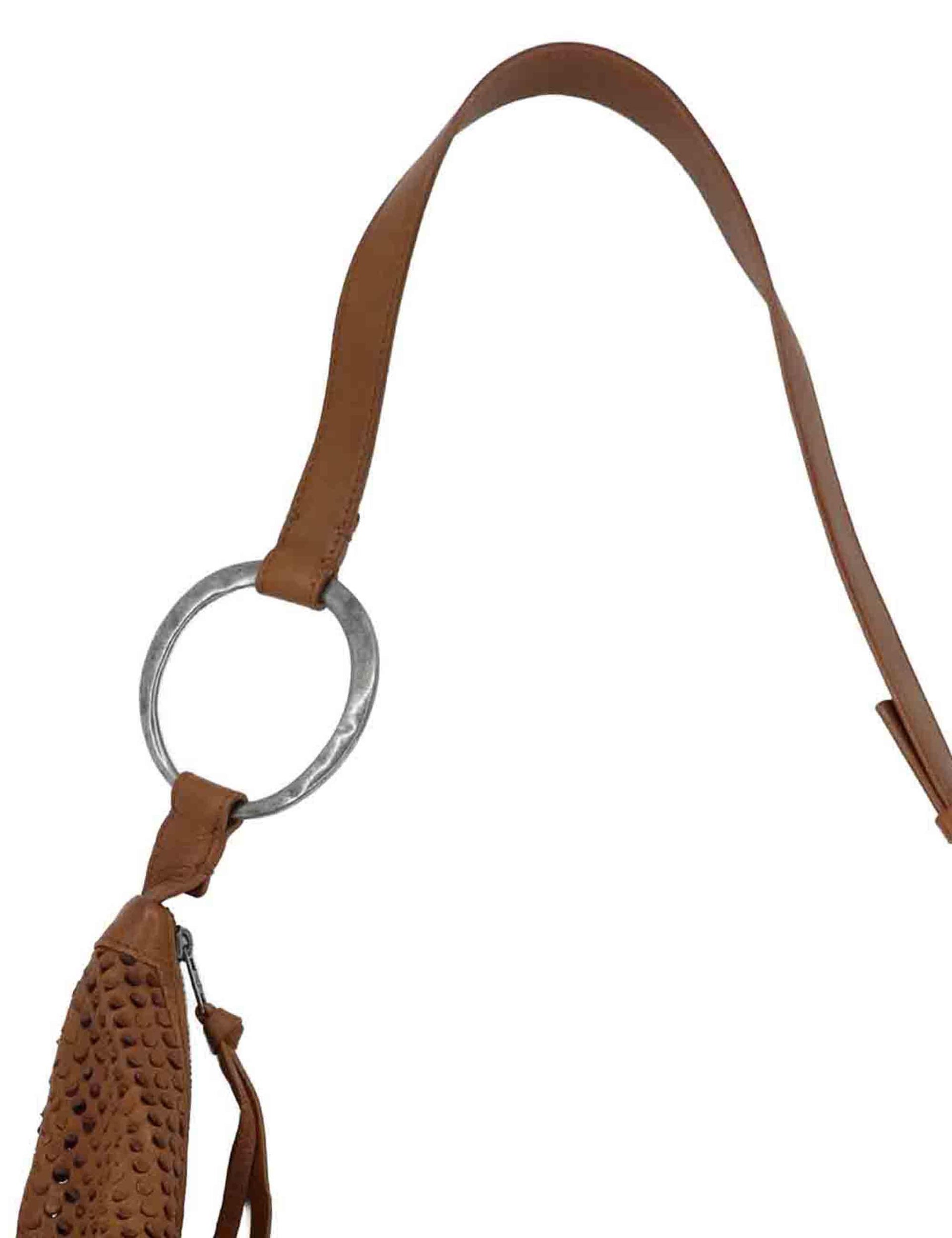 Borse donna in pelle forata cuoio con tracolla regolabile e accessorio RBS1001 061 Rehard 