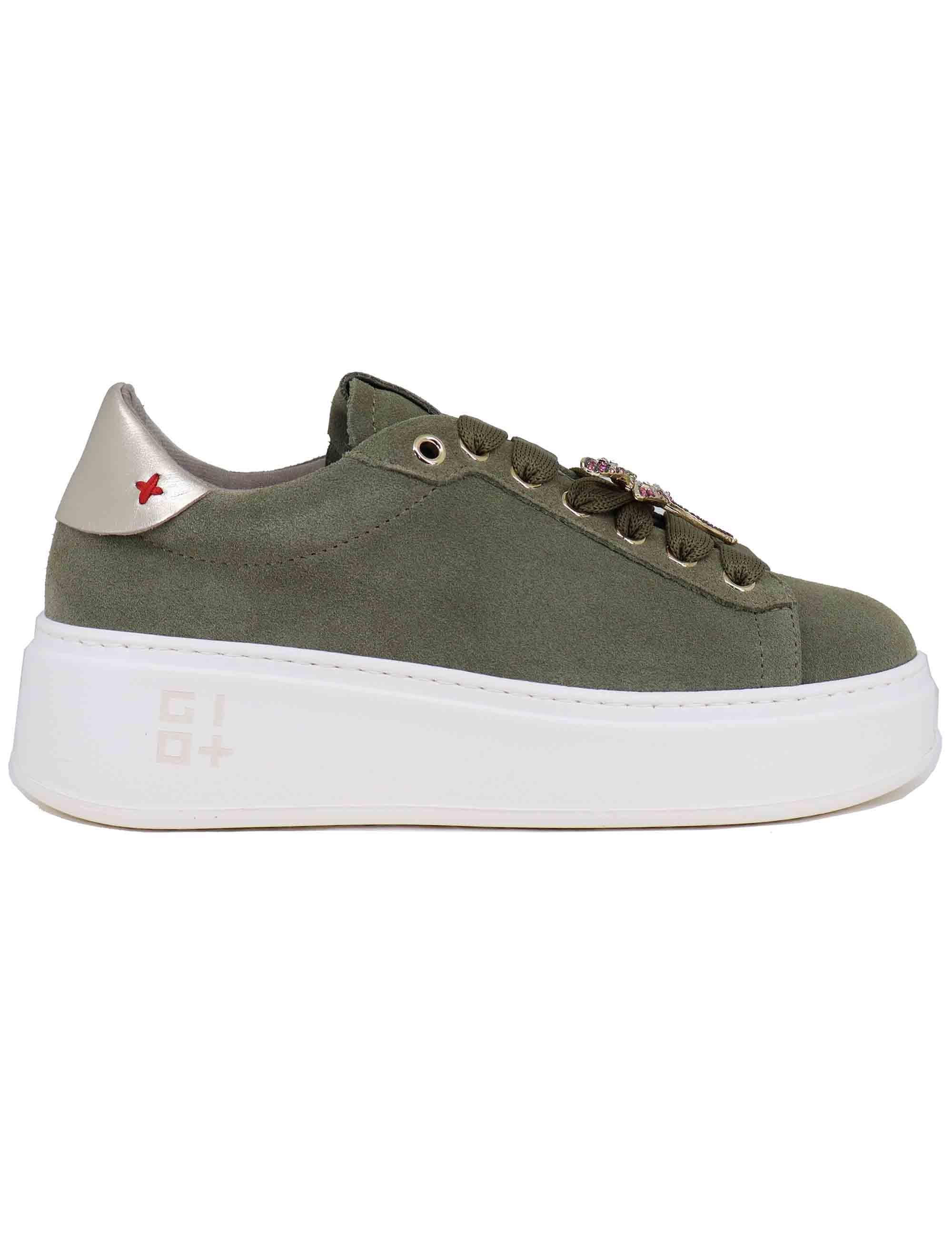 Sneakers donna in camoscio verde PIA 232A Gio + 
