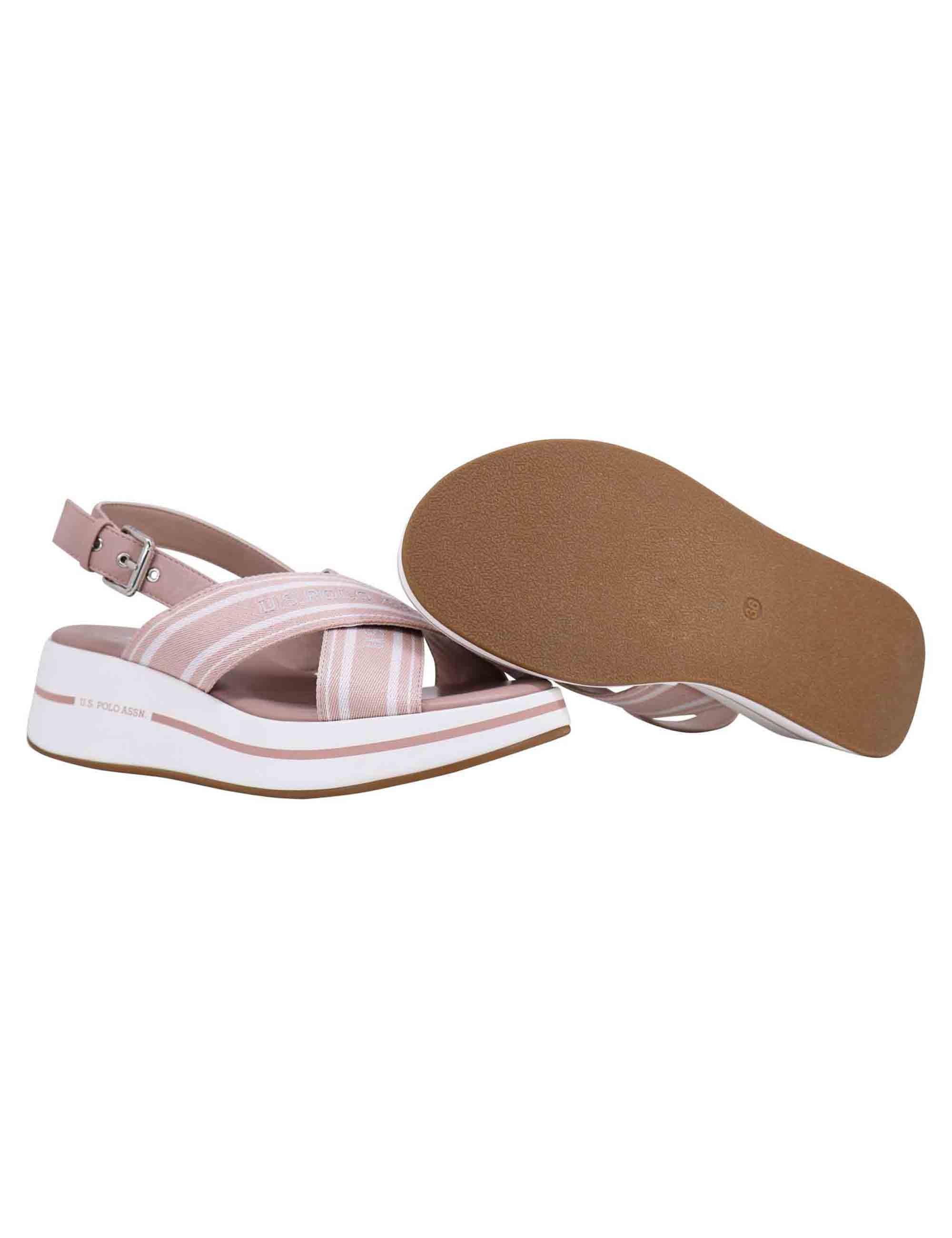 Sandali slingback donna in tessuto nude con zeppa in gomma GLORY008 NUD003 U.S. Polo Assn. 
