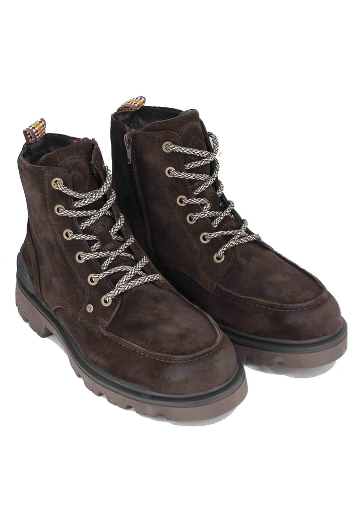 Stivaletti stringati uomo in camoscio marrone ingrassato 13130 014 Ambitious 