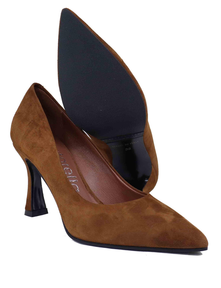 Decollete donna in camoscio marrone tacco alto SP1796 014 Spatarella 